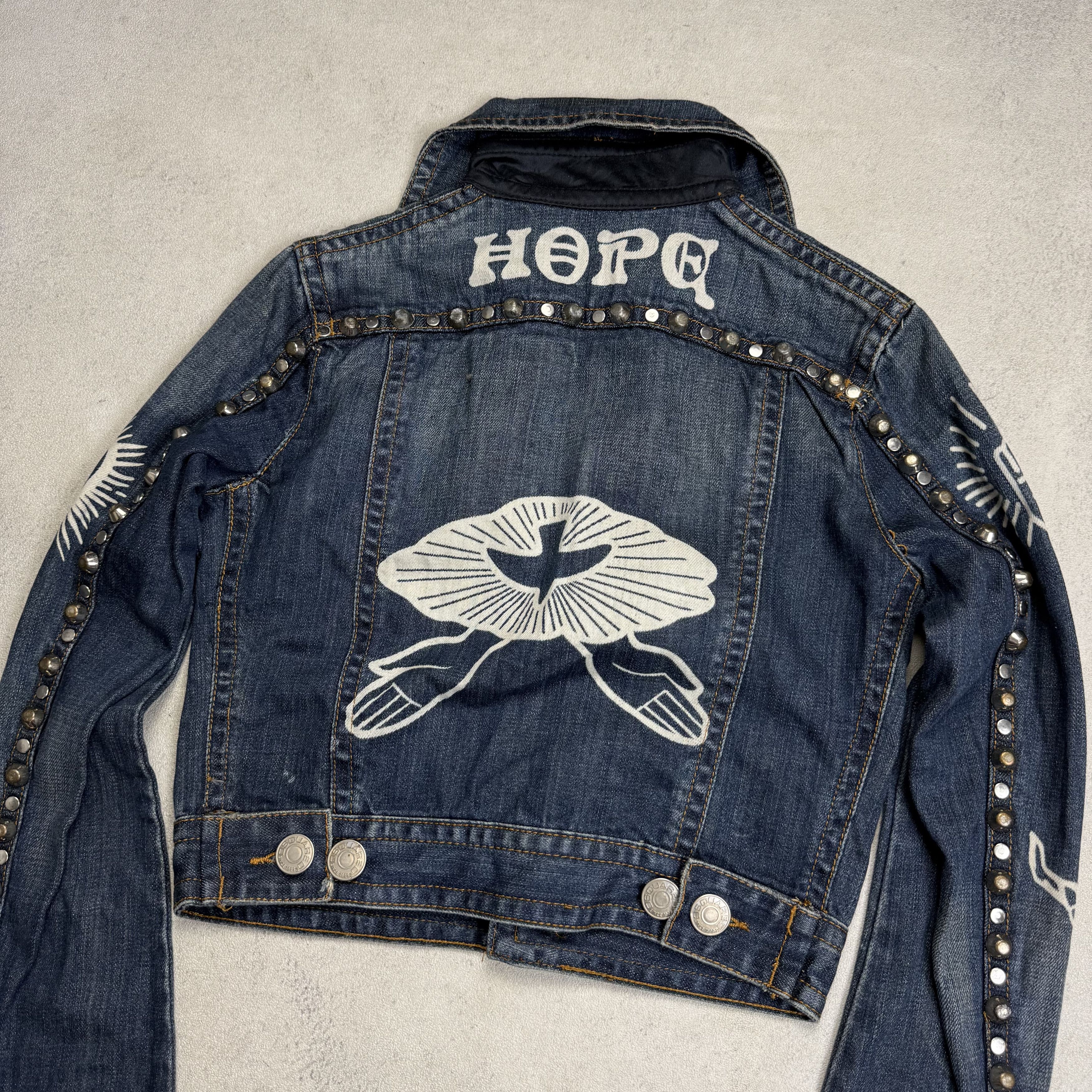 Dsquared2 Dsquared2 FW2005 Jesus Lord Peace Cropped Denim Jacket Size S / US 4 / IT 40 - 7 Thumbnail