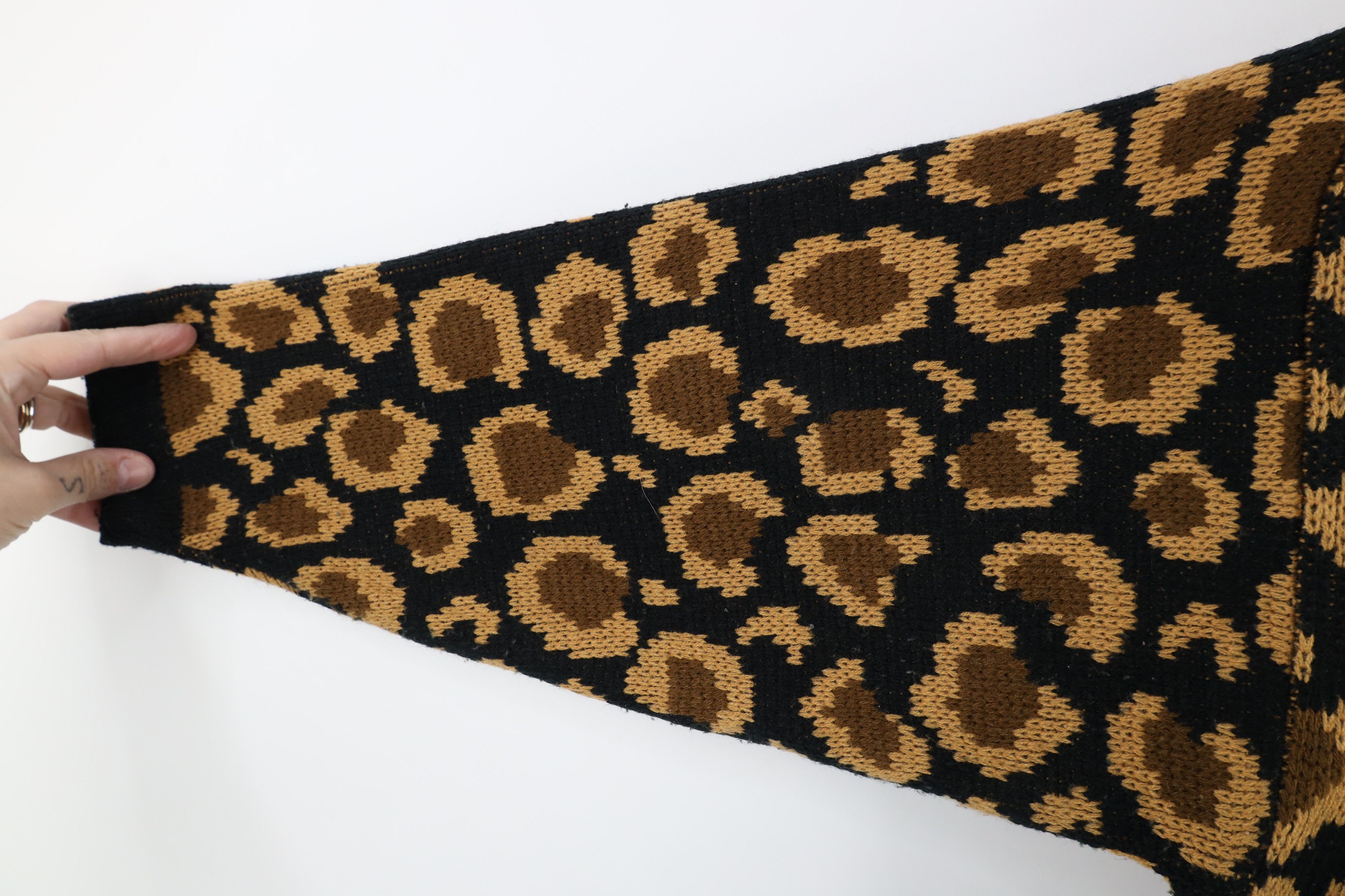Vintage Vintage 90s Streetwear Leopard Print Marled Knit Sweater Size XL / US 12-14 / IT 48-50 - 4 Thumbnail
