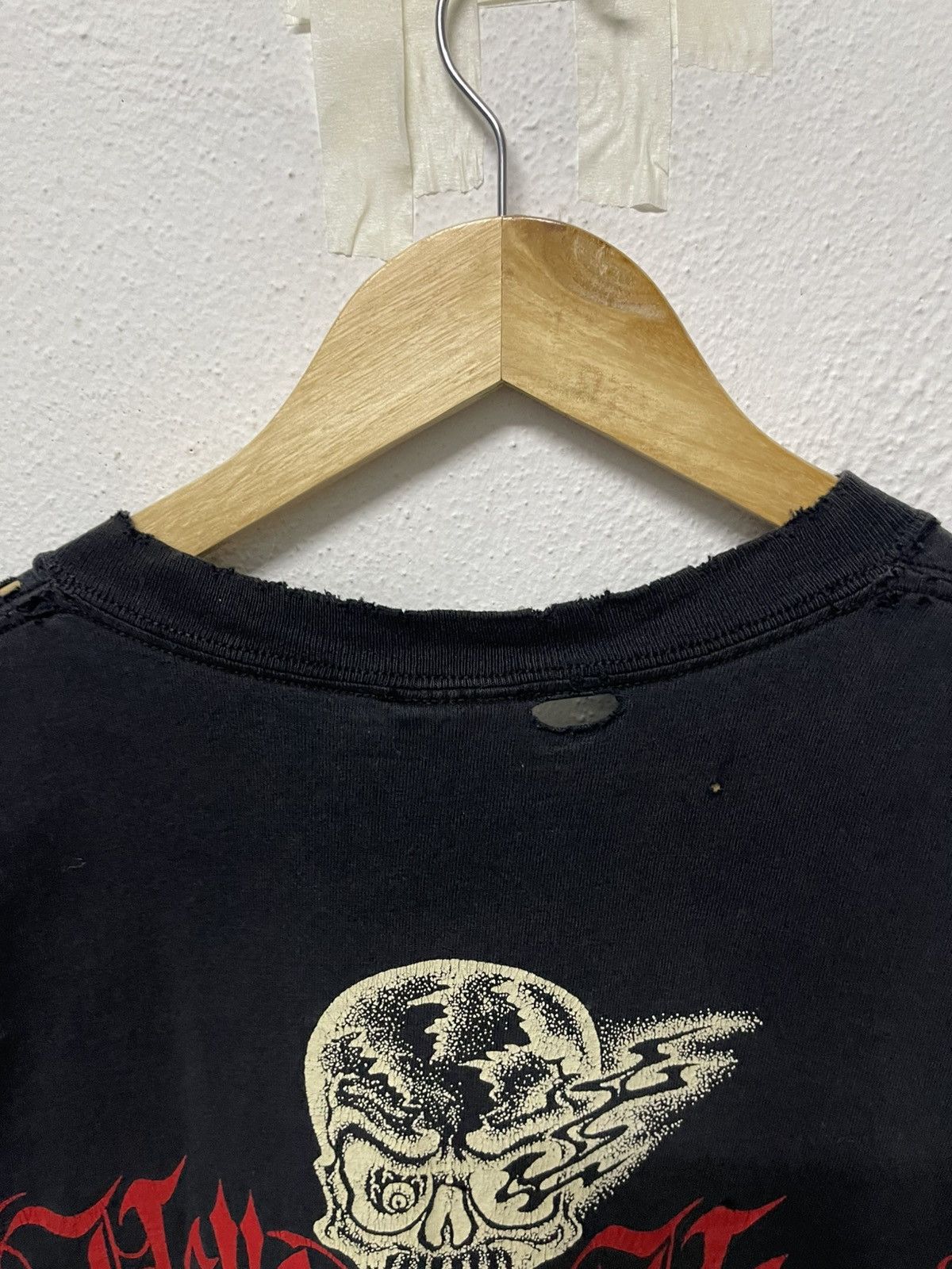 Other VINTAGE MOON EYES “WILDMAN” SKULL CROSS DISTRESSED SHIRT Size US L / EU 52-54 / 3 - 8 Thumbnail