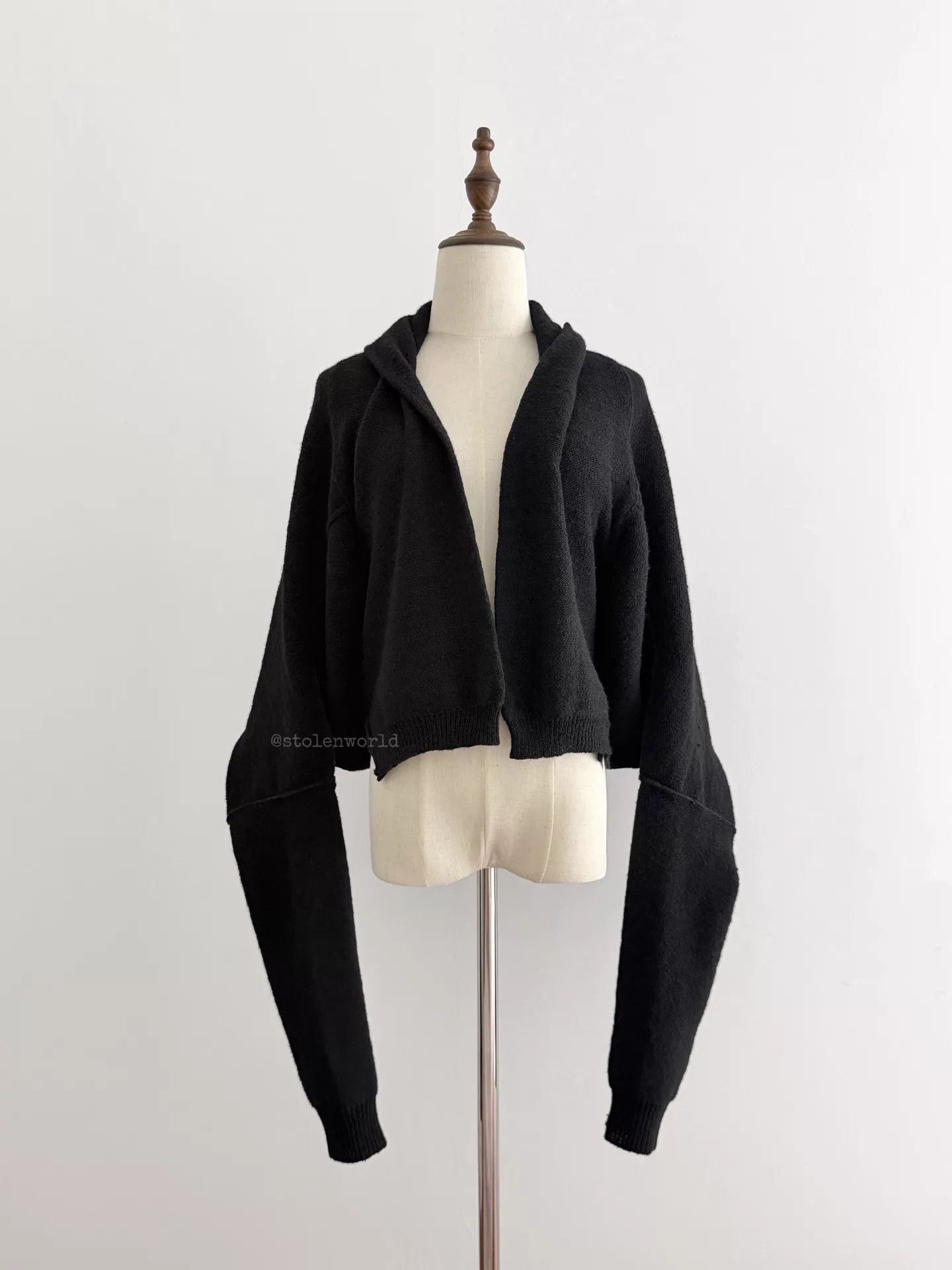 Yohji Yamamoto Yohji Yamamoto Y's 2-Way Pure Wool Knit Top Stacked Sleeves Size ONE SIZE - 5 Thumbnail
