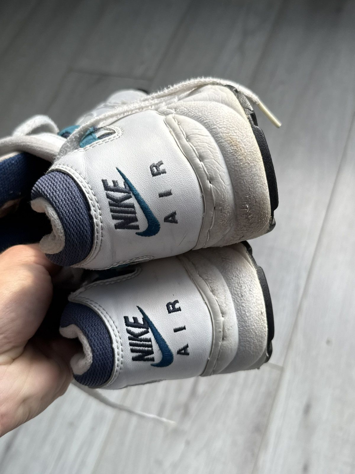 Nike × Vintage Nike Air Icarus 92 White Navy Teal Retro Running sneakers Size US 8.5 / EU 41-42 - 4 Thumbnail