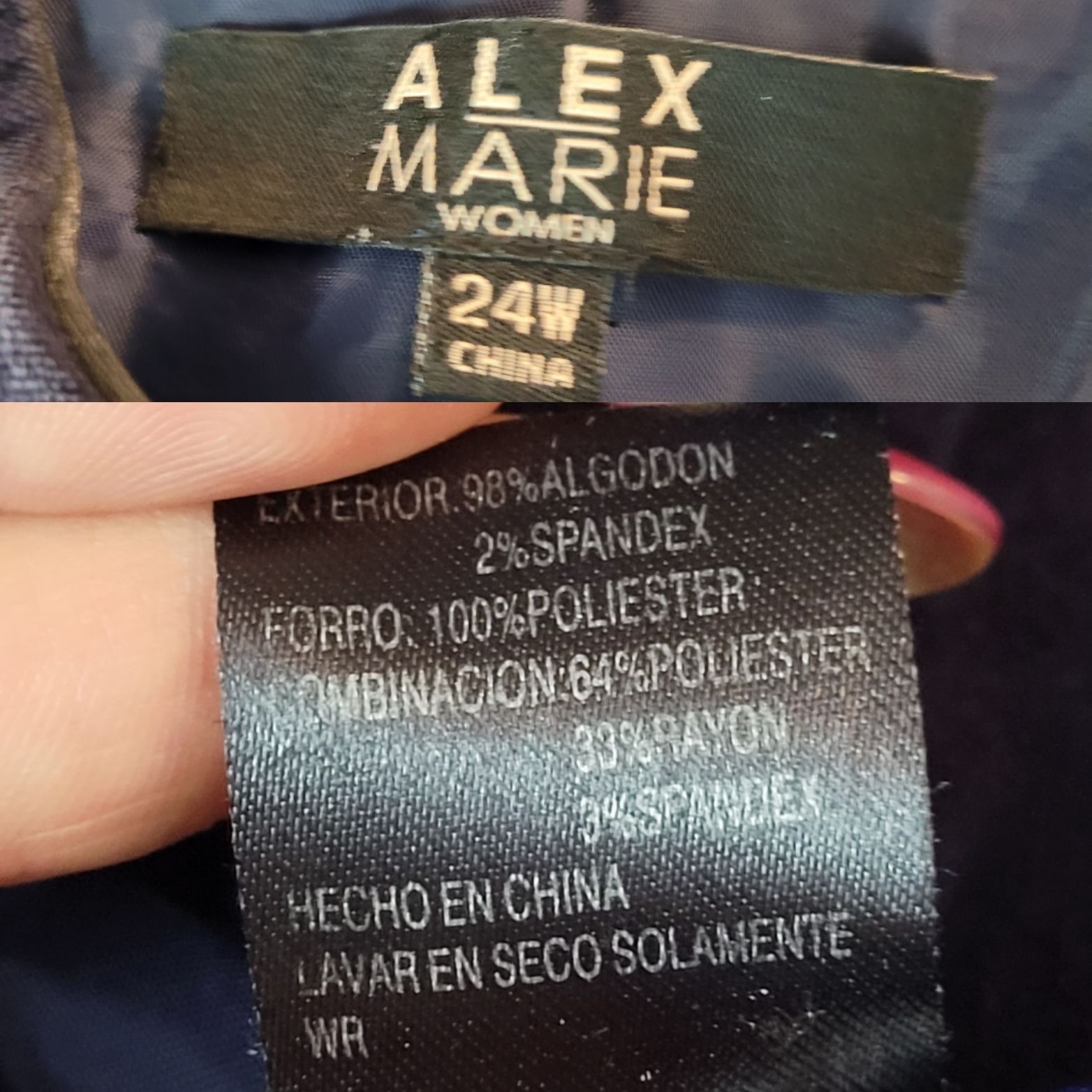 Other Alex Marie Womens Navy Blue Velour Band Blazer Jacket Sz 24W Size 3XL / US 20-22 - 3 Thumbnail
