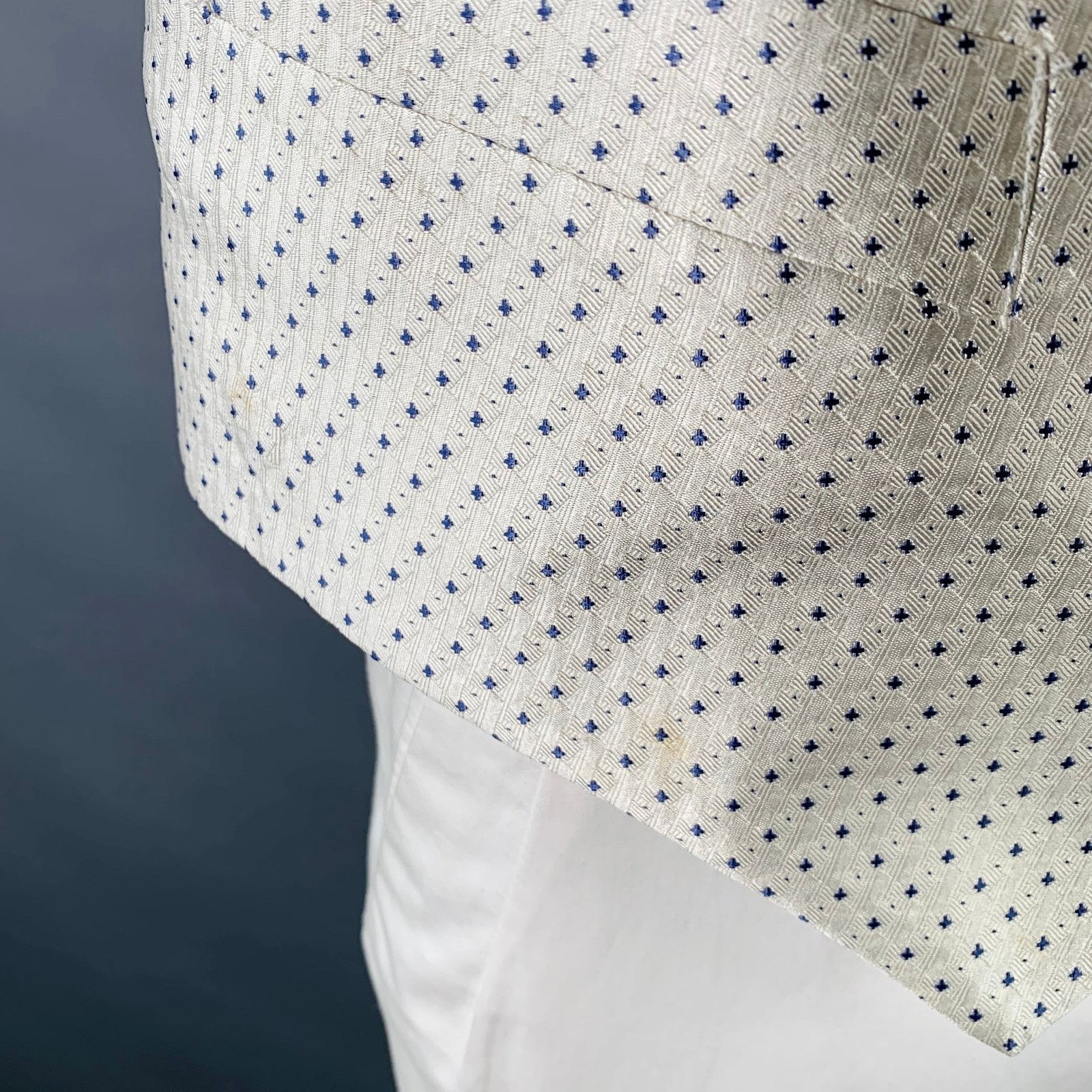 Other FAVOURBROOK 46 Beige Navy Dots Silk Classic Notch Lapel Vest Size US L / EU 52-54 / 3 - 5 Thumbnail