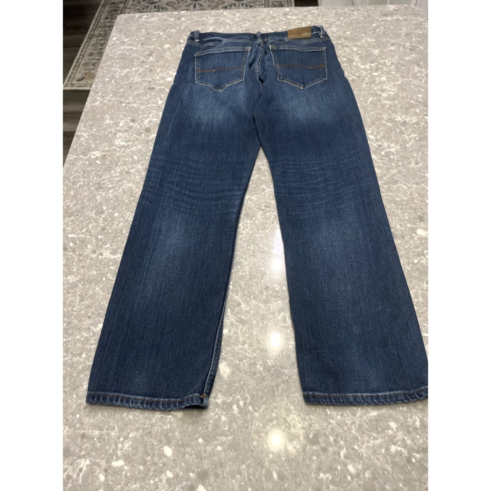 Vintage Outpost Makers Jeans Men 32x30 Dark Blue Original Straight Stretch Denim 30 In Inseam Mens Size US 32 / EU 48 - 7 Thumbnail