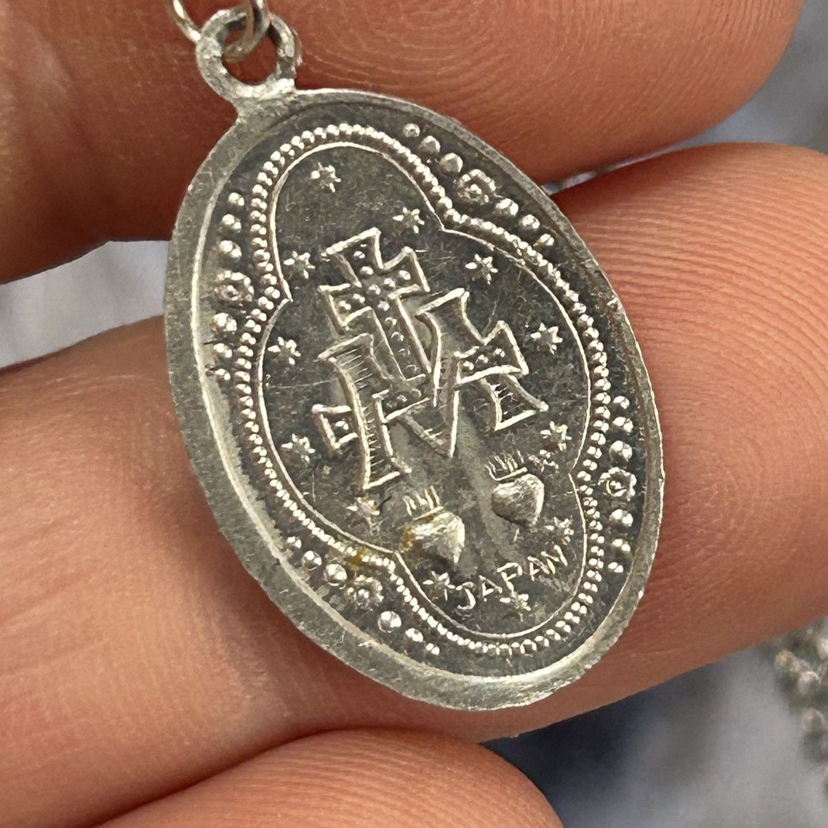 Vintage Vintage Saint Mary Miraculous pendant on chain necklace Size ONE SIZE - 6 Thumbnail