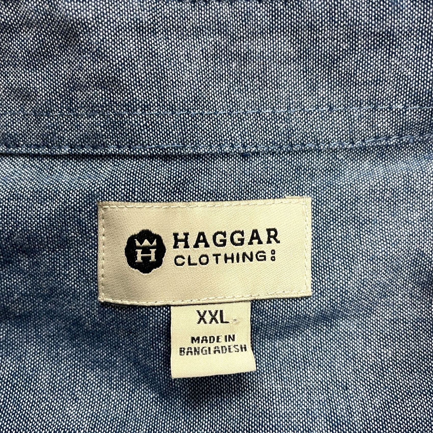 Haggar Haggar Button-Down Shirt Mens 2XL White Blue Plaid Check Long Sleeve Dress Top Size US XXL / EU 58 / 5 - 3 Thumbnail