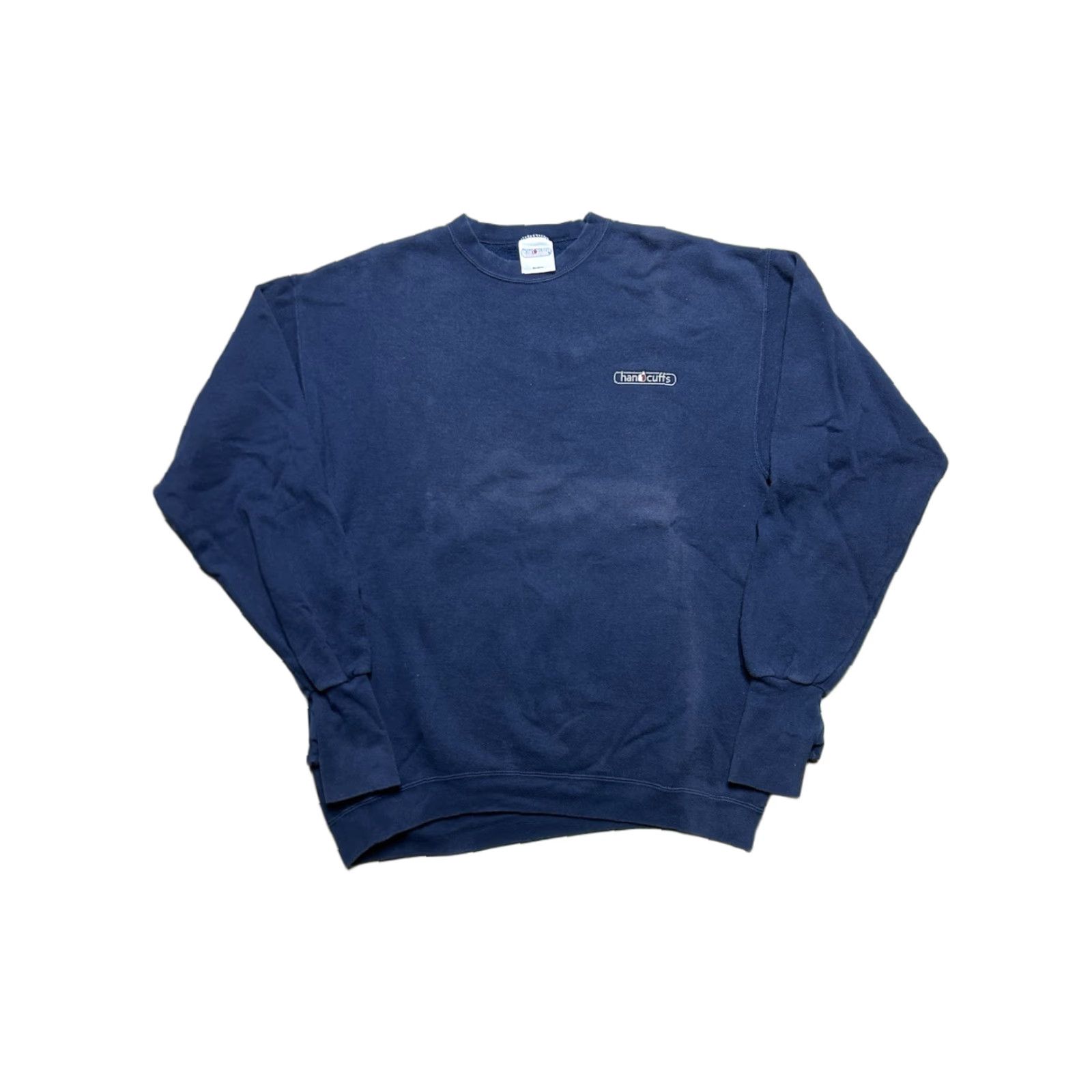 Vintage VINTAGE Handcuffs Sweatshirt Crewneck Men L Navy blue fade Large Pullover Skate Snowboard Size US L / EU 52-54 / 3 - 1 Thumbnail