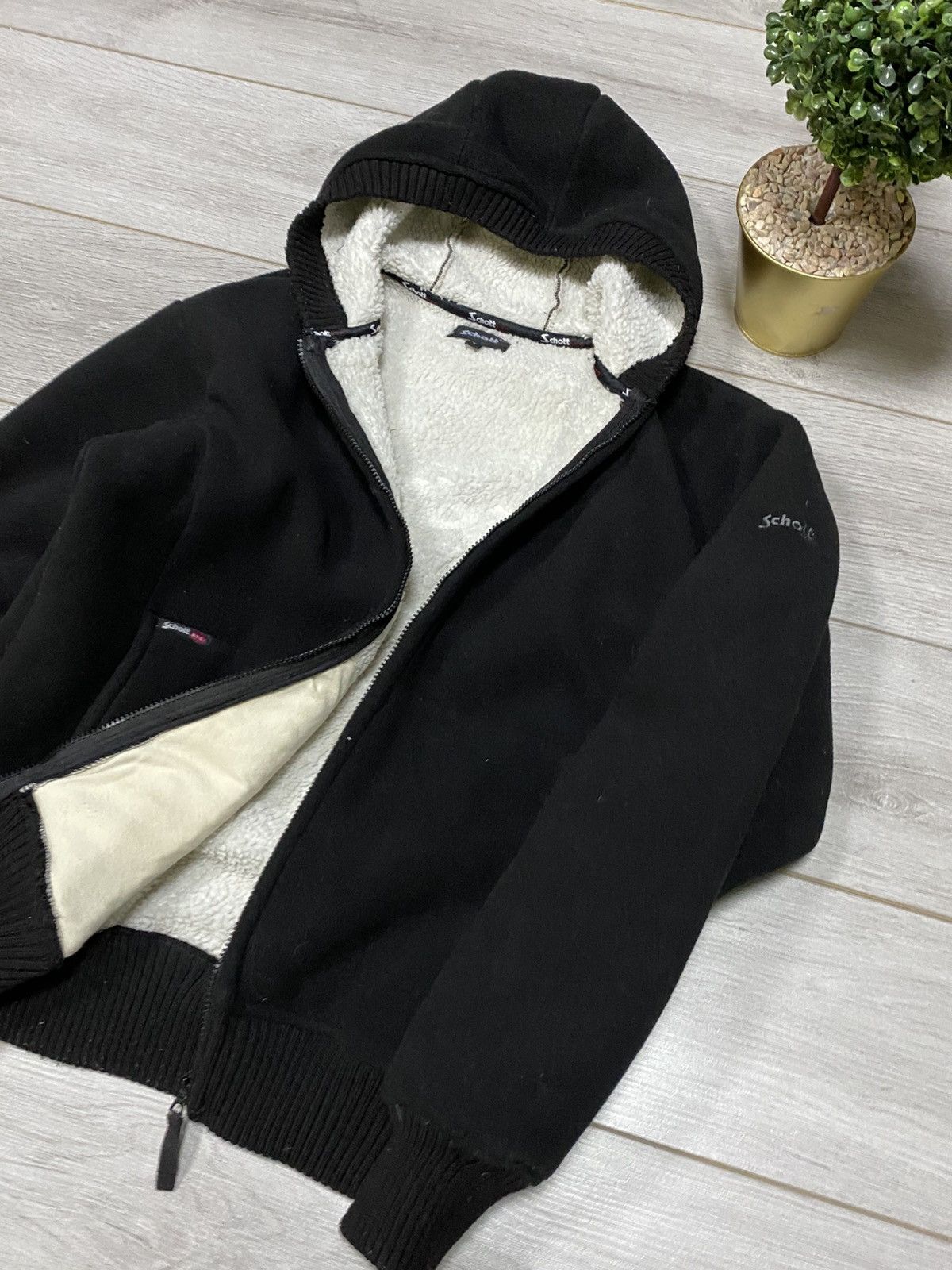 Schott Schott fleece zip big logo vintage hoodie jacket Size US L / EU 52-54 / 3 - 1 Thumbnail
