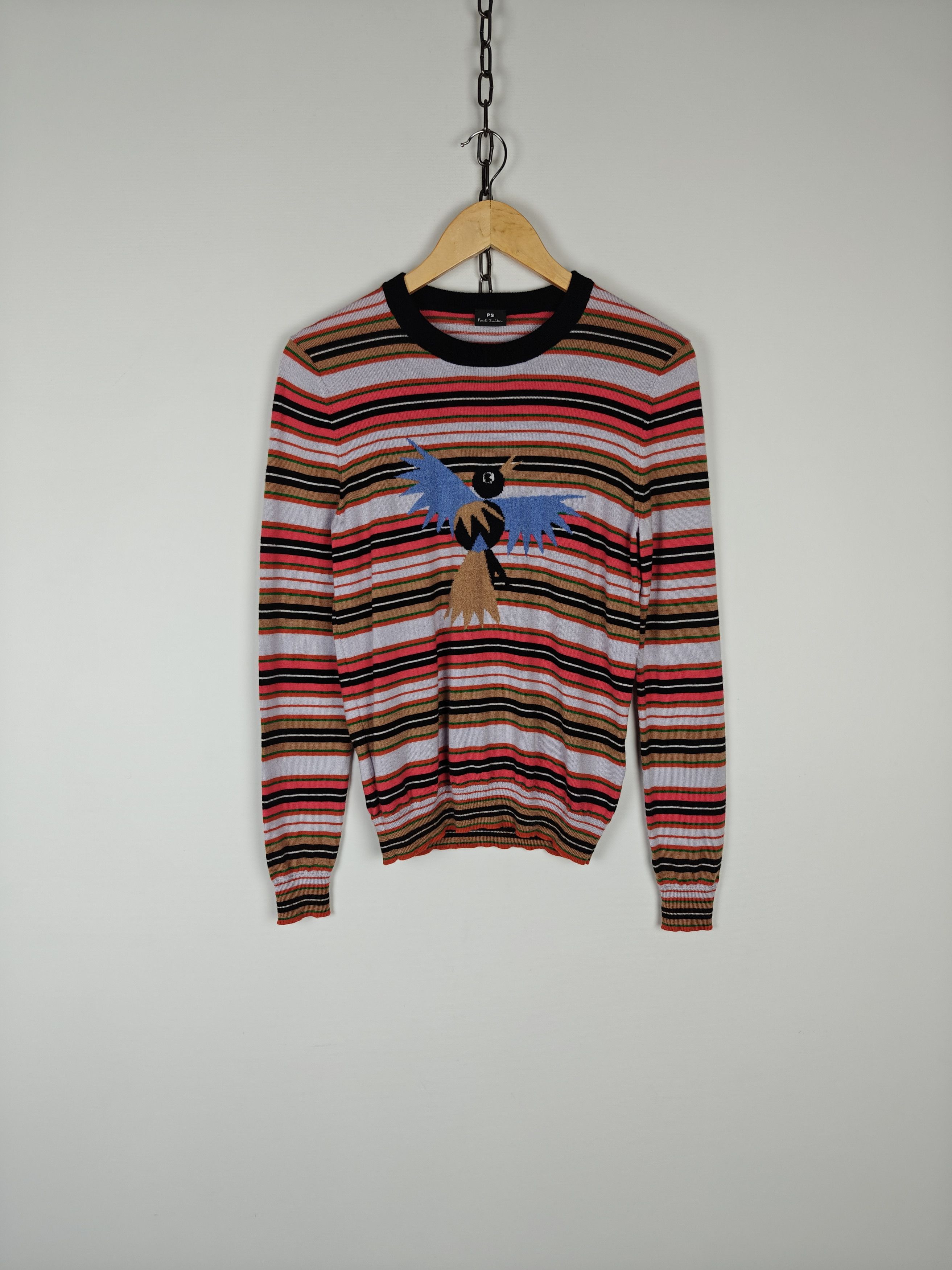 Paul Smith PS Paul Smith Striped Knit Sweater Embroidered Bird size S Size S / US 4 / IT 40 - 1 Thumbnail