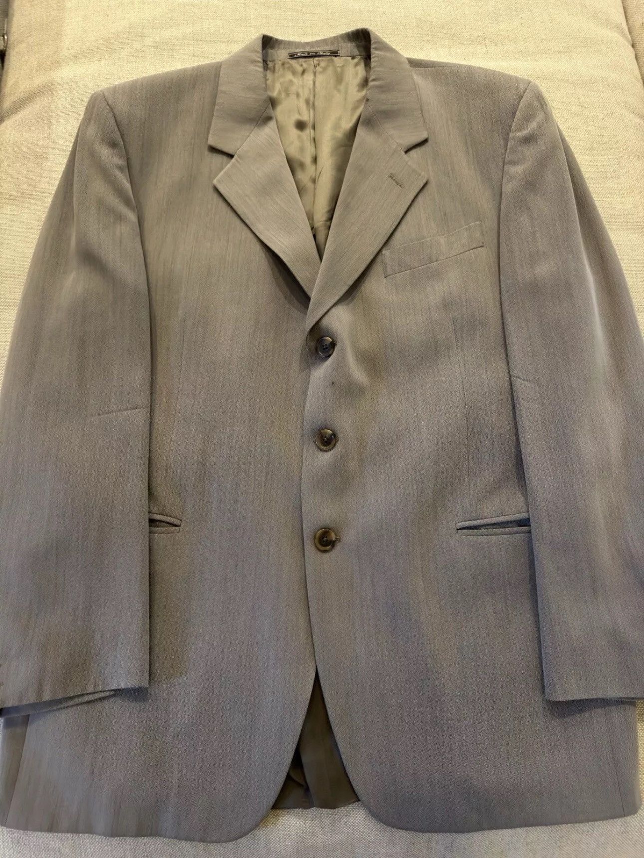 Fendi Fendi Made in Italy Notch Lapel 3 Button Blazer in Grey 42R Size 42R - 1 Thumbnail