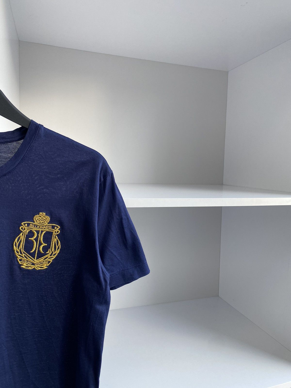 Billionaire Couture × Designer × Vintage Vintage Billionaire Couture Navy Luxury Streetwear T-shirt Size US L / EU 52-54 / 3 - 6 Thumbnail