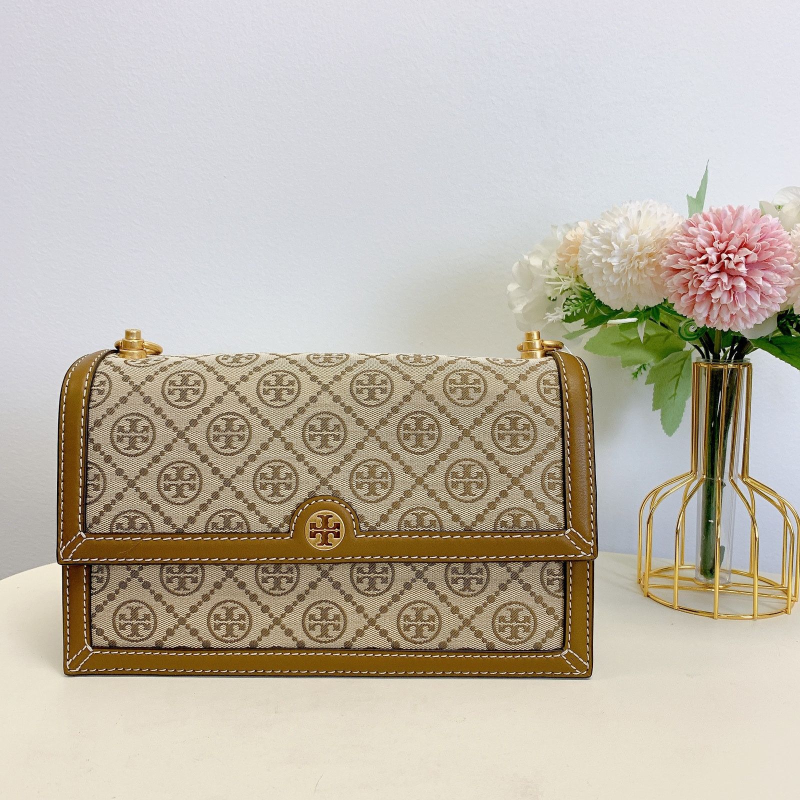 Tory Burch Tory Burch 81863 T Monogram Jacquard Shoulder Bag Size ONE SIZE - 3 Thumbnail