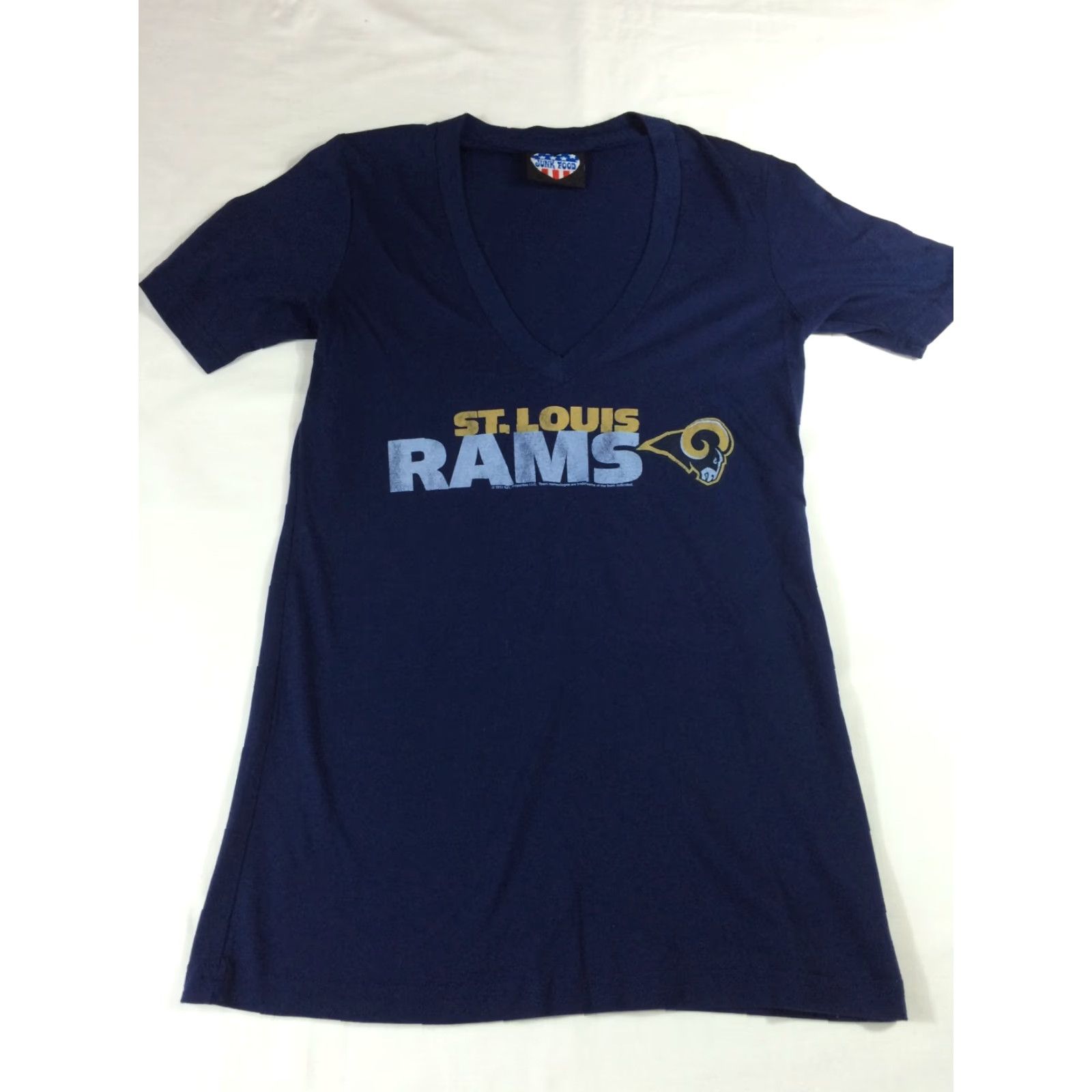 Vintage St Louis Rams Football Women's V Neck T Shirt Sz M NWOT Tee - LA Size M / US 6-8 / IT 42-44 - 3 Thumbnail
