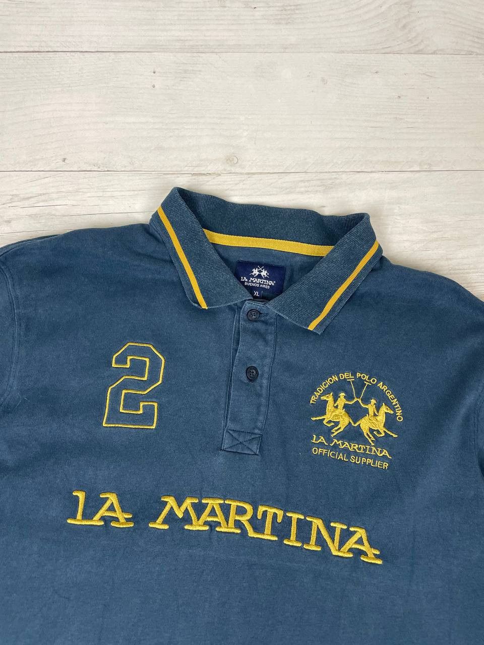 La Martina Vintage La Martina Polo Long Sleeve Shirt Big Logo Size US XL / EU 56 / 4 - 2 Thumbnail