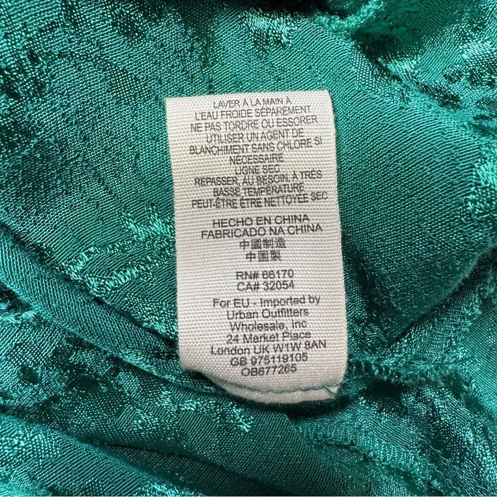 Free People Free People Cold Shoulders Long Sleeve Satin Floral Emerald Size S / US 4 / IT 40 - 8 Thumbnail