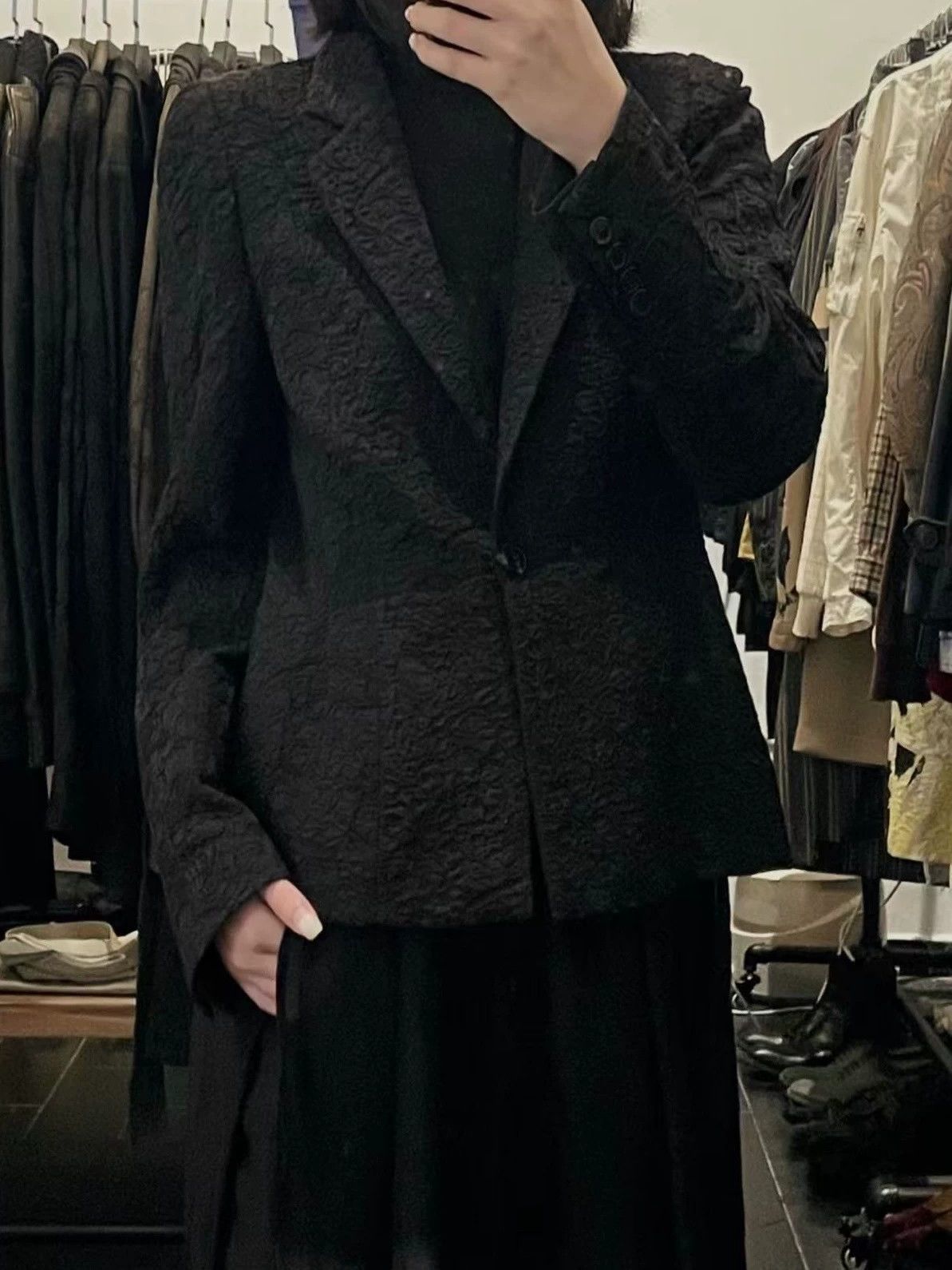 Dries Van Noten Dries Van Noten Subtle Fragrance Jacquard Suit Black Size 40R - 2 Thumbnail