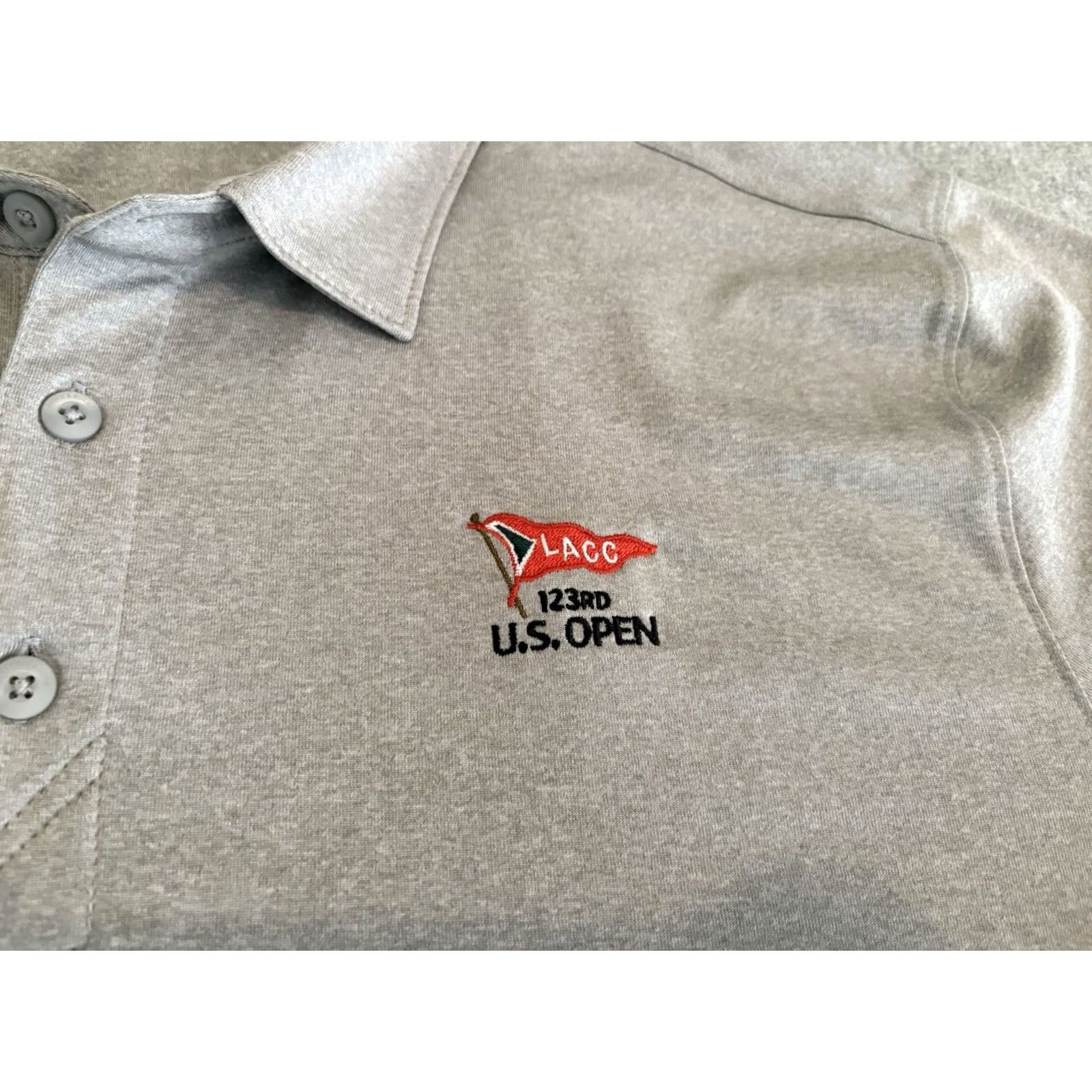 Cutter & Buck Cutter & Buck Gray Golf Polo Shirt XL Mens US Open LACC Logo Short Sleeve Polo Activewear Polo Shirt Size US XL / EU 56 / 4 - 3 Thumbnail