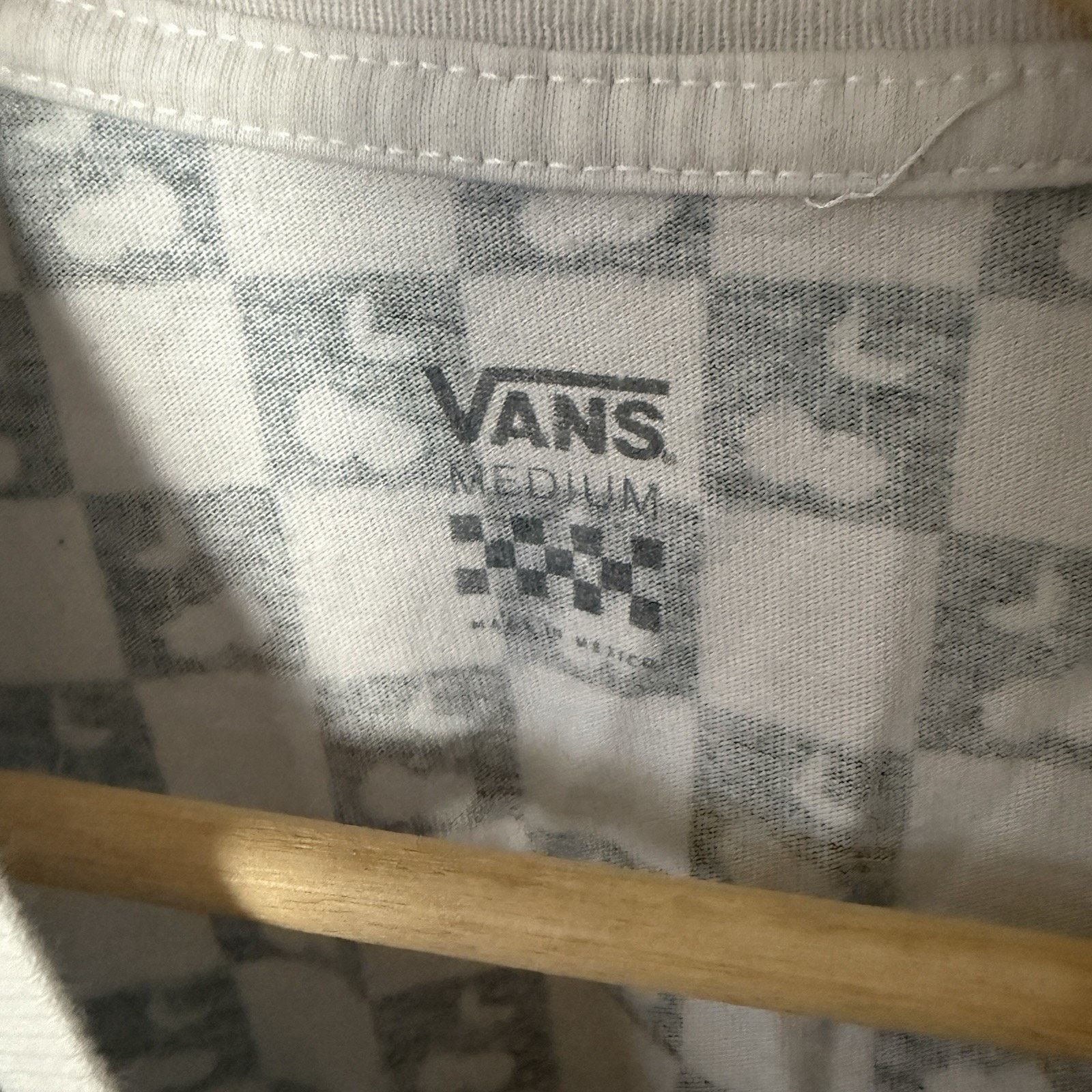 Vans Vans Cherry Checkered Black White Crop Grunge Skater T-Shirt Size M / US 6-8 / IT 42-44 - 3 Thumbnail