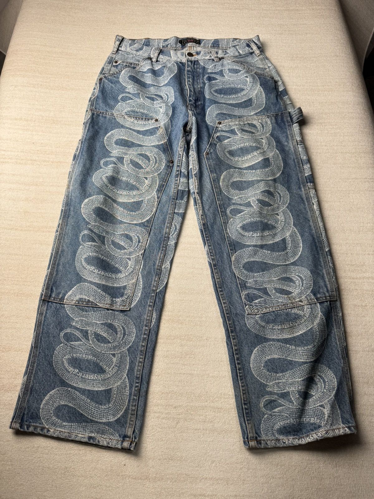 Hysteric Glamour × Supreme Snake double knee denim 32 Size US 32 / EU 48 - 1 Thumbnail