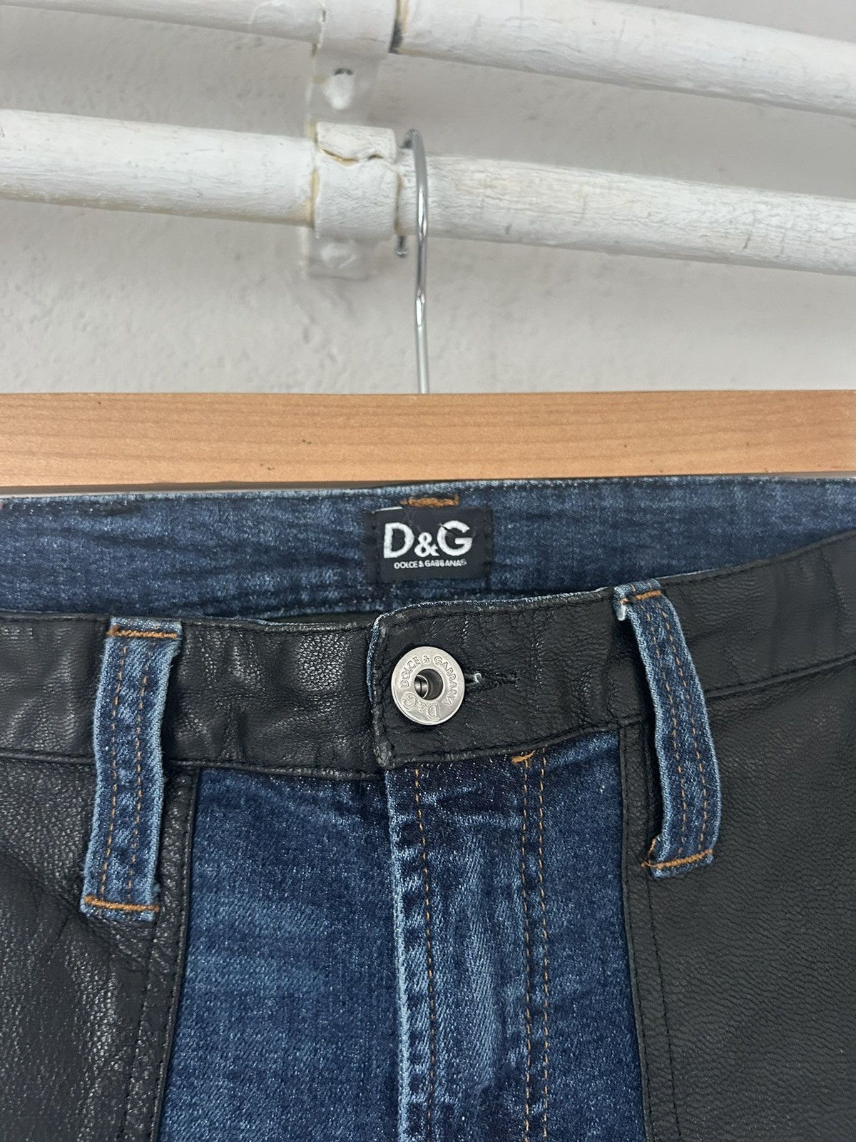 Dolce & Gabbana Denim Zipper Jeans with Leather Applications Size US 30 / EU 46 - 5 Thumbnail