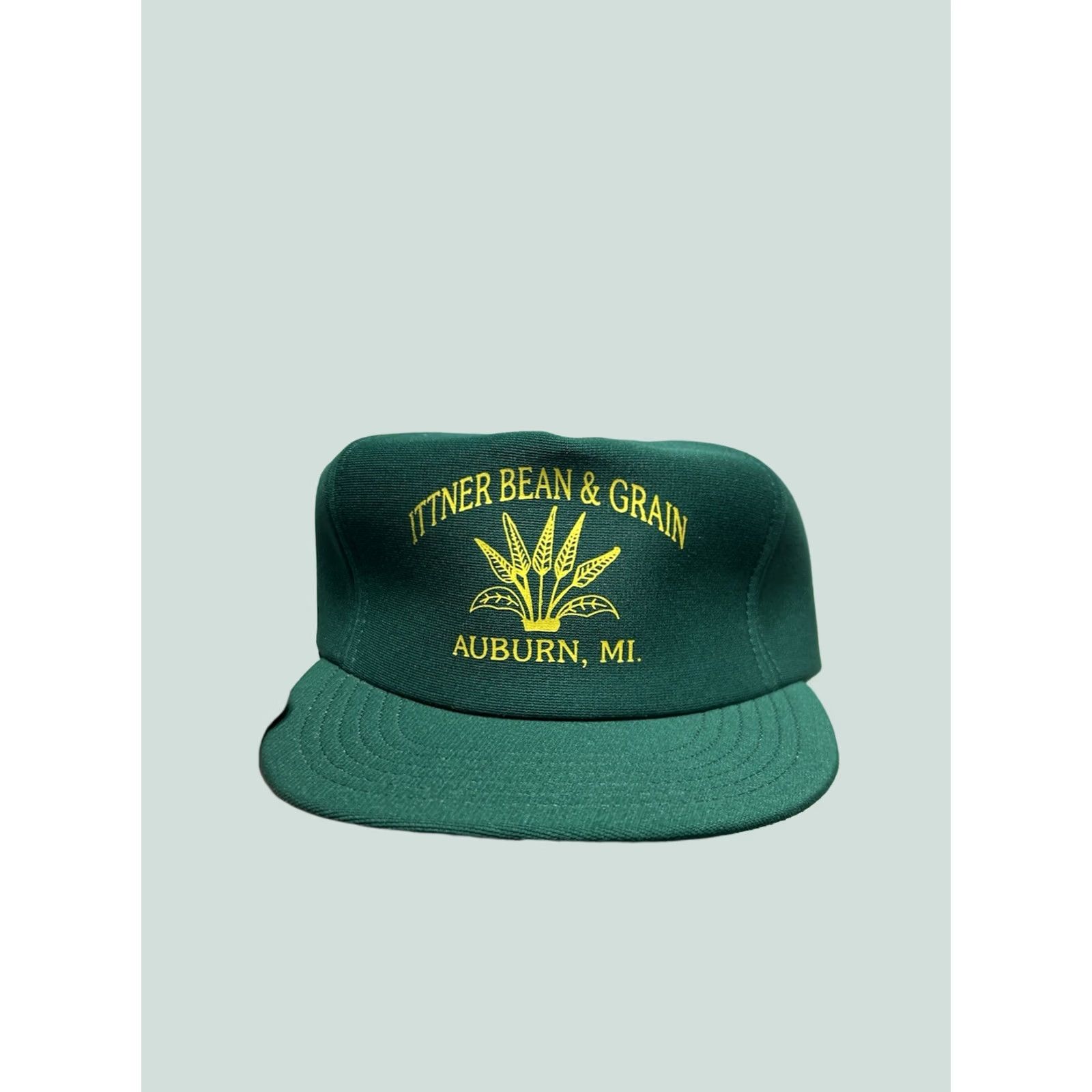 Vintage VINTAGE Auburn Snapback Hat Green USA Men Adjustable Michigan Farm Cap Ittner Bean & Grain 80s Size ONE SIZE - 1 Thumbnail