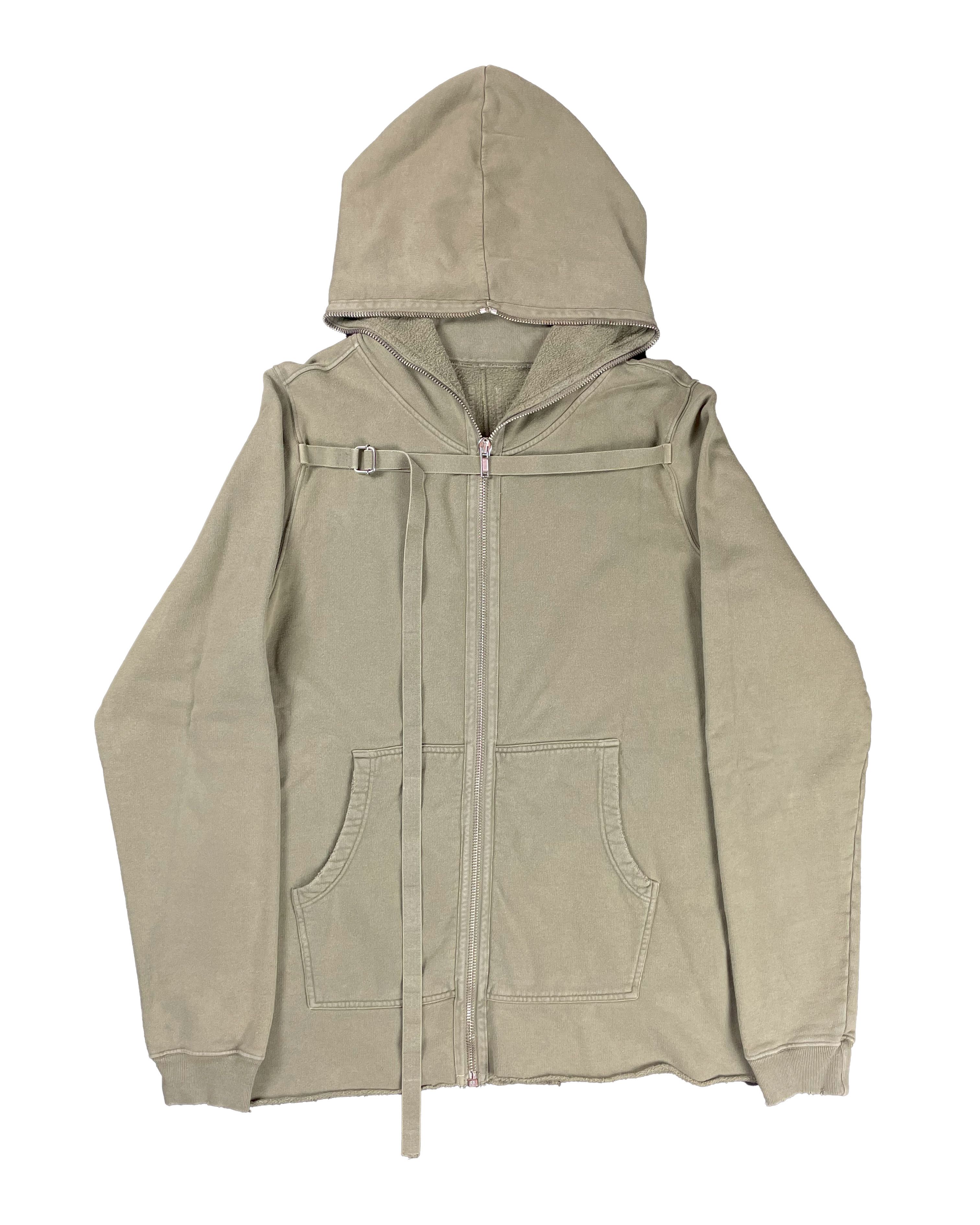 image of Rick Owens 2008 Bondage Gimp Hoodie Army Green, Men's (Size Large)
