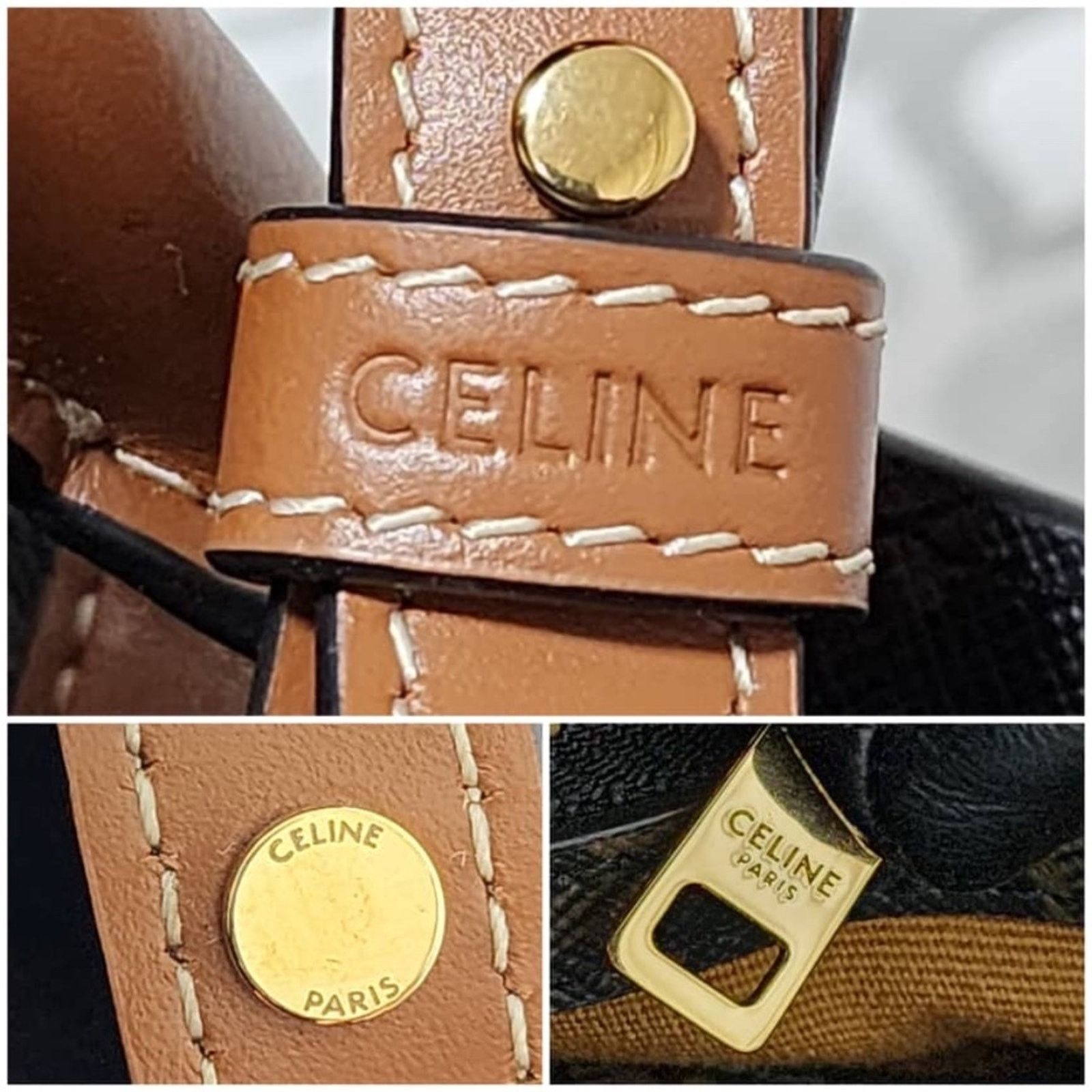 CELINE Triomphe Vertical Cabas Small Canvas Shoulder Bag Bro