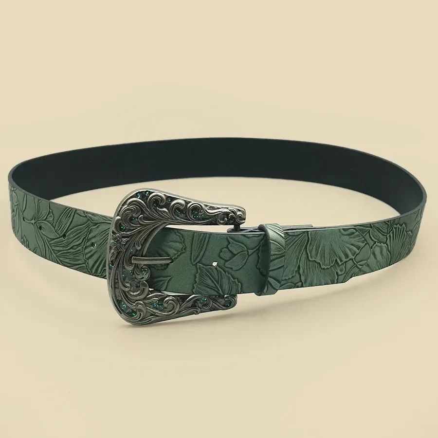 Jewelry Vintage Dark Carved Leaf Belt Size ONE SIZE - 3 Thumbnail