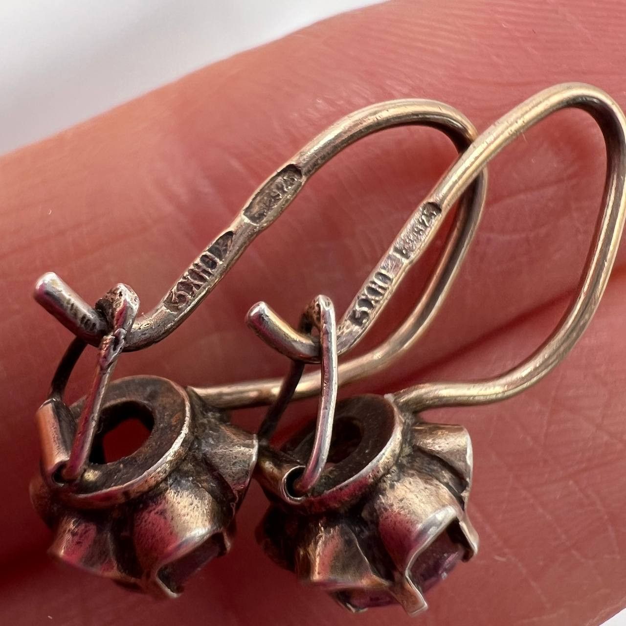 Vintage Vintage USSR 925 Gilt Silver Earrings Gold Plated Size ONE SIZE - 7 Thumbnail