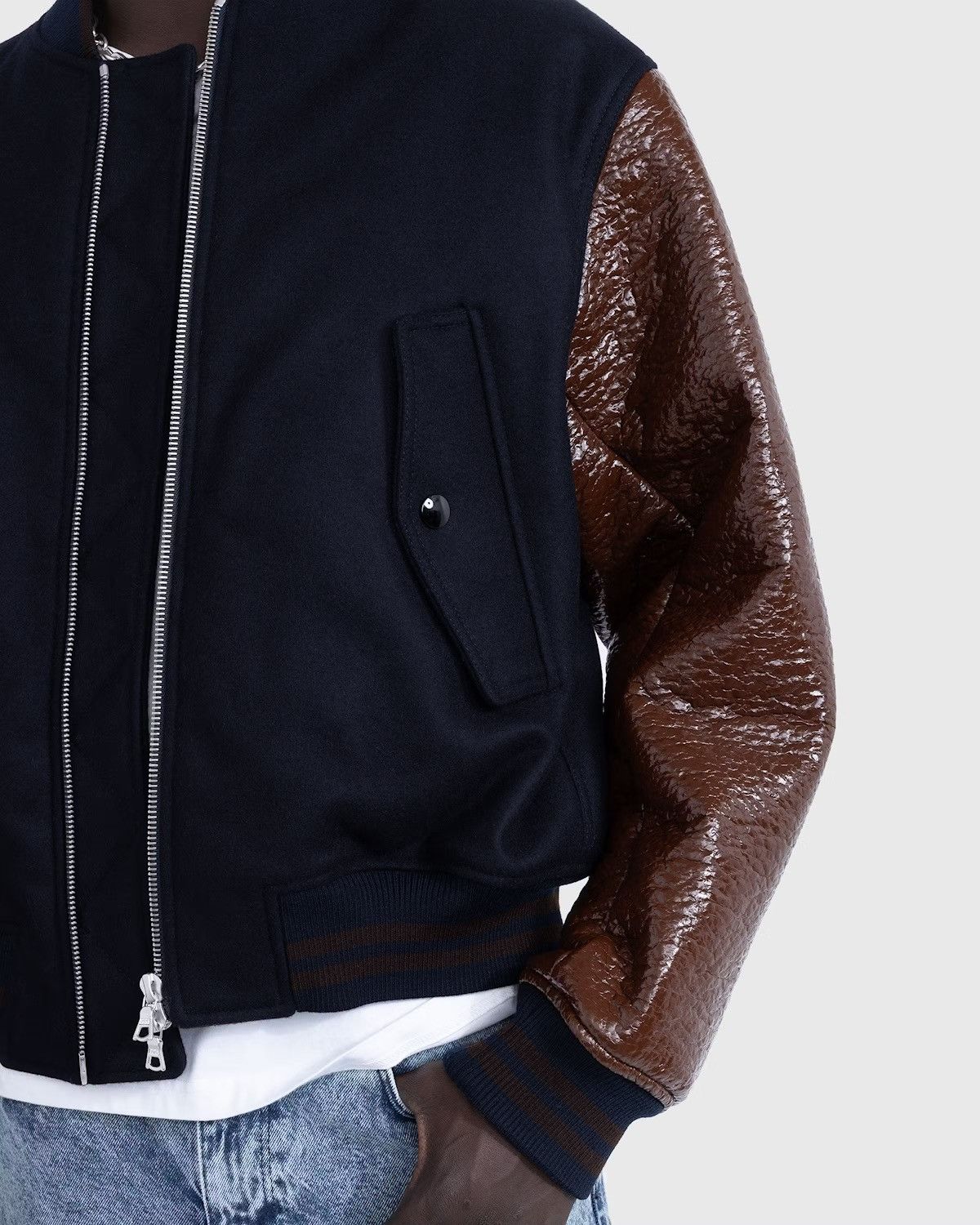 Dries Van Noten Wool Pleather Verso Tris Varsity Jacket (Bomber) Size US L / EU 52-54 / 3 - 6 Thumbnail