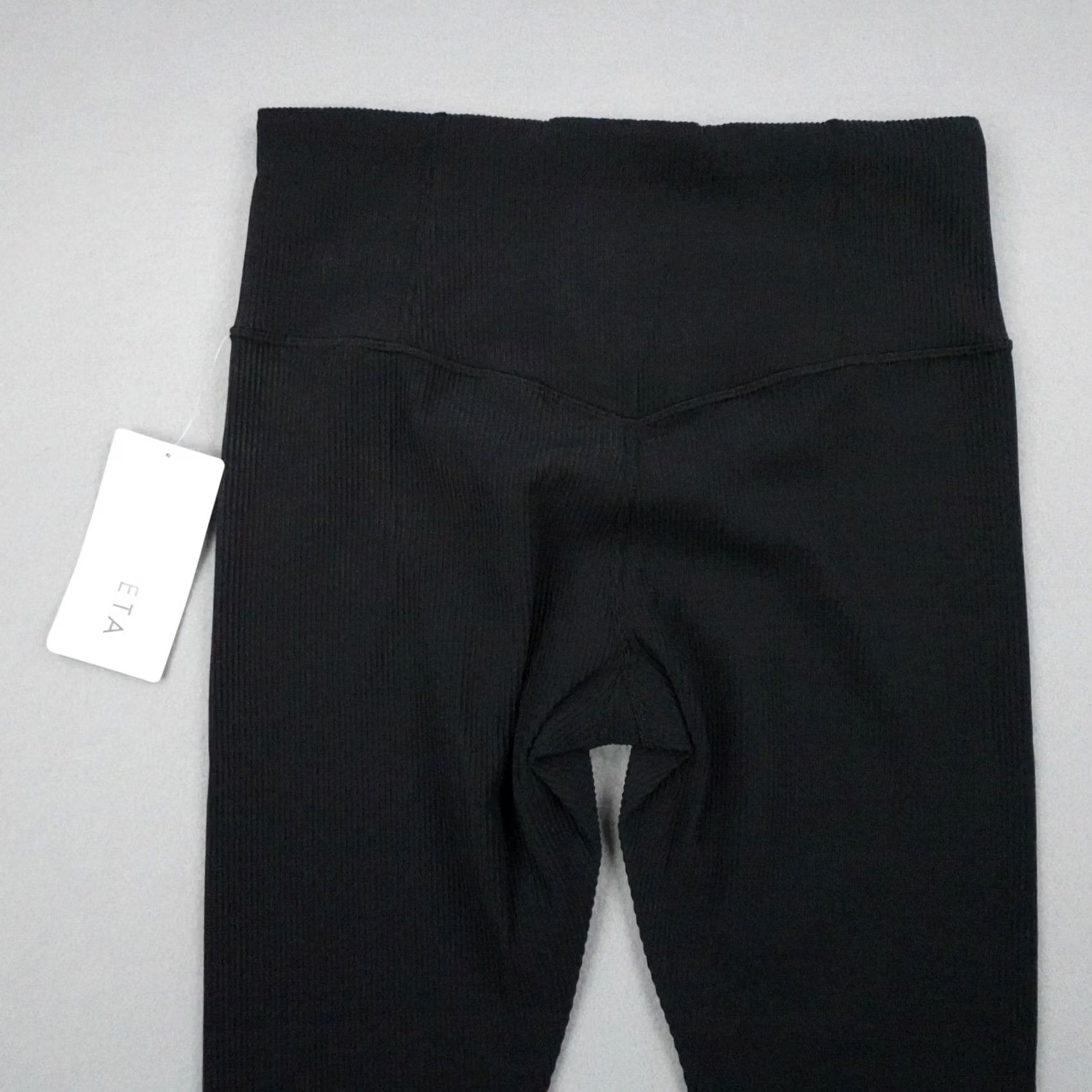 Athleta Output: Athleta Leggings Womens Large Black Elation Rib Tight Ankle Athletic Pants - New Wear Size 36" / US 14 / IT 50 - 6 Thumbnail