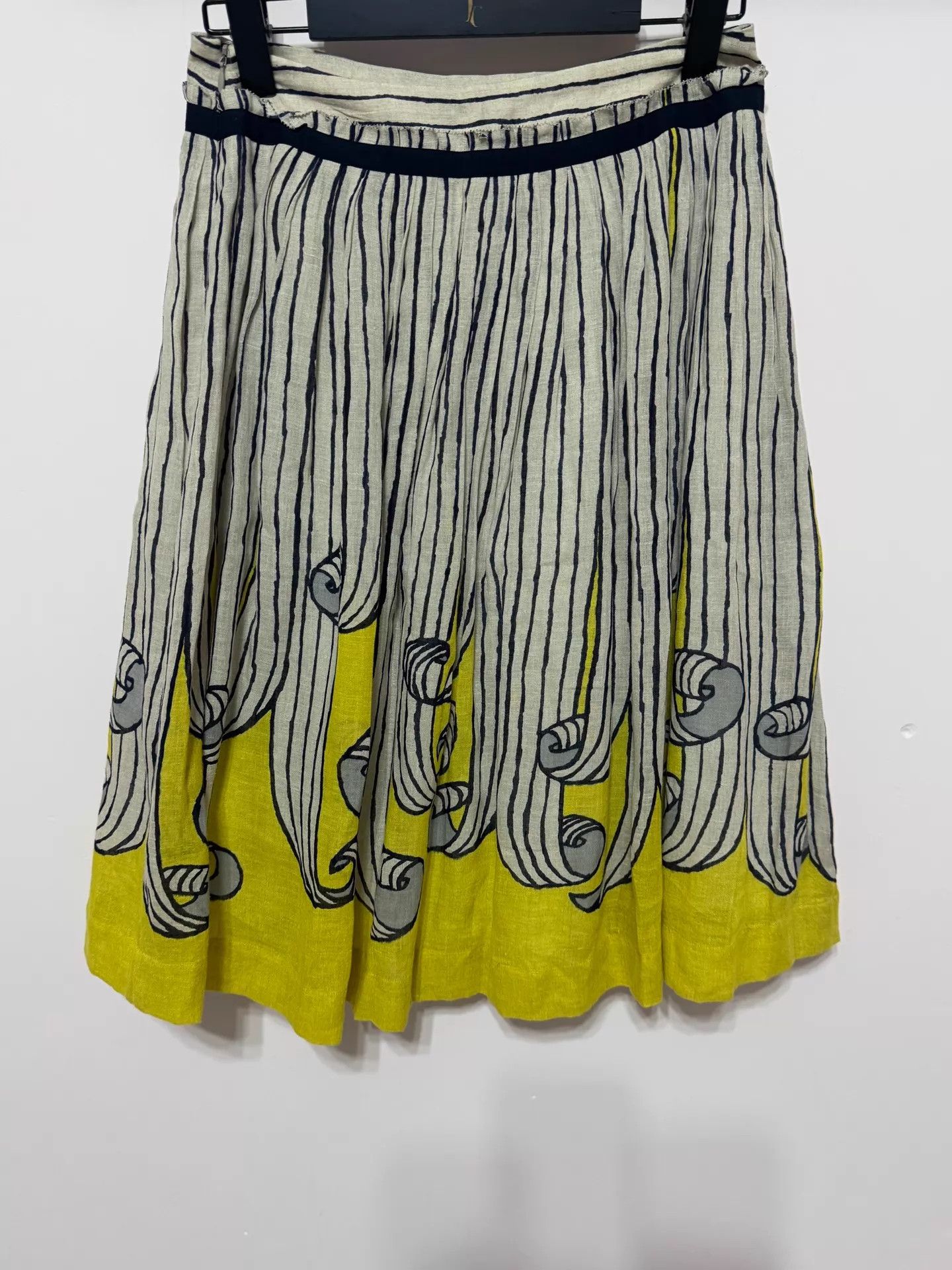 mina perhonen mina perhonen new with tags yellow wave linen skirt 36 Size 25" / US 0 / IT 36 - 2 Thumbnail