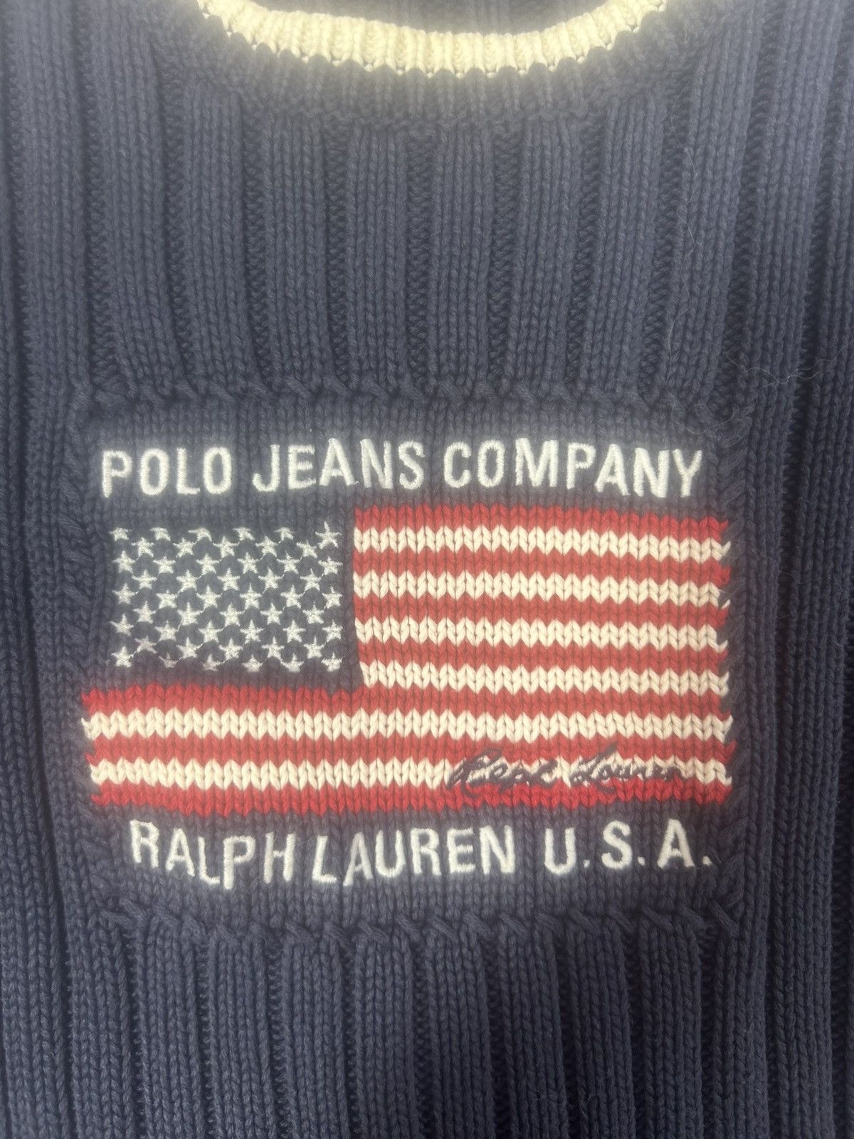 Polo Ralph Lauren RALPH LAUREN POLO JEANS VINTAGE COTTON RIBBED JUMPER SWEATER Size L / US 10 / IT 46 - 2 Thumbnail