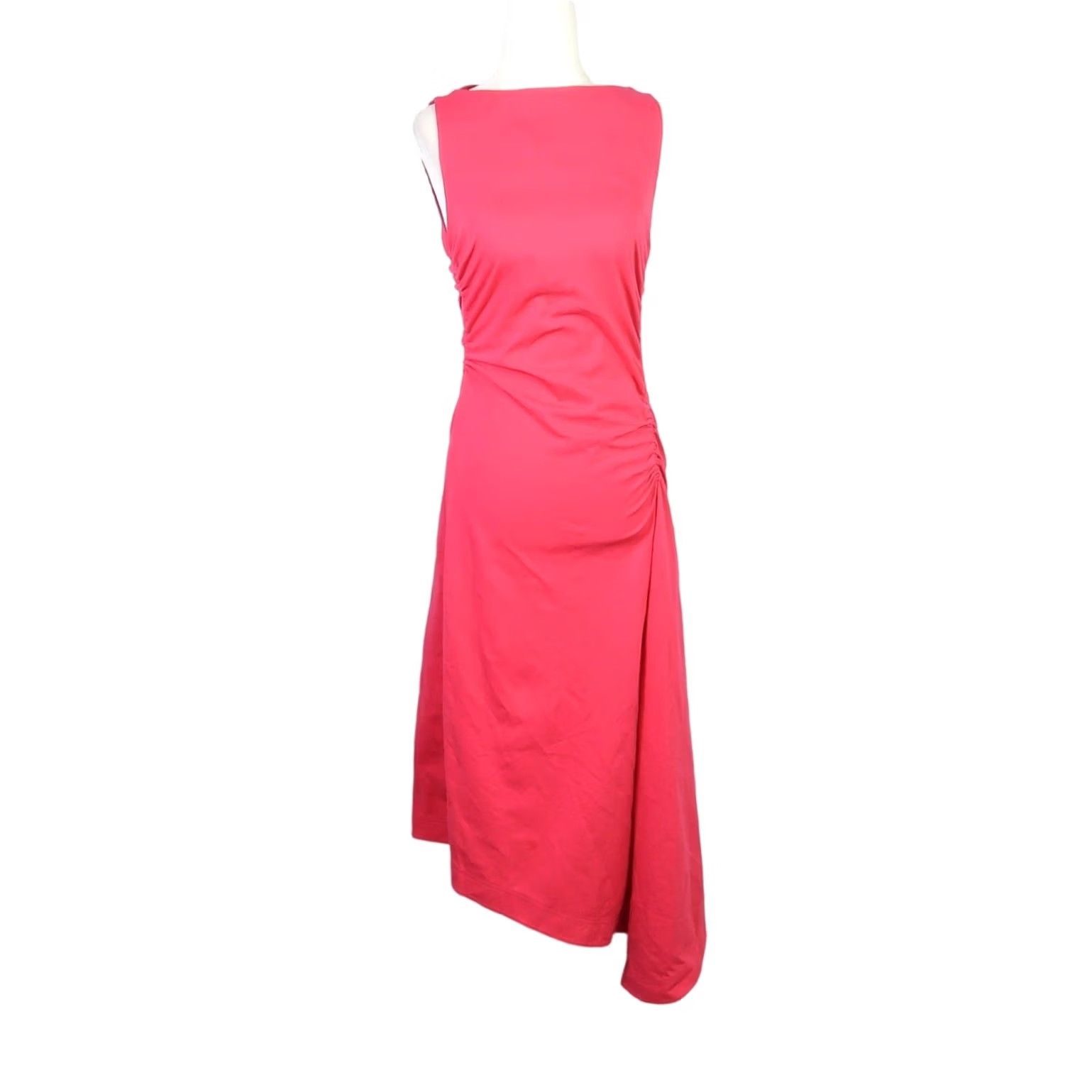 Cos VINTAGE Cos hot pink drop waist gathered asymmetrical midi dress XS Size XS / US 0-2 / IT 36-38 - 2 Thumbnail