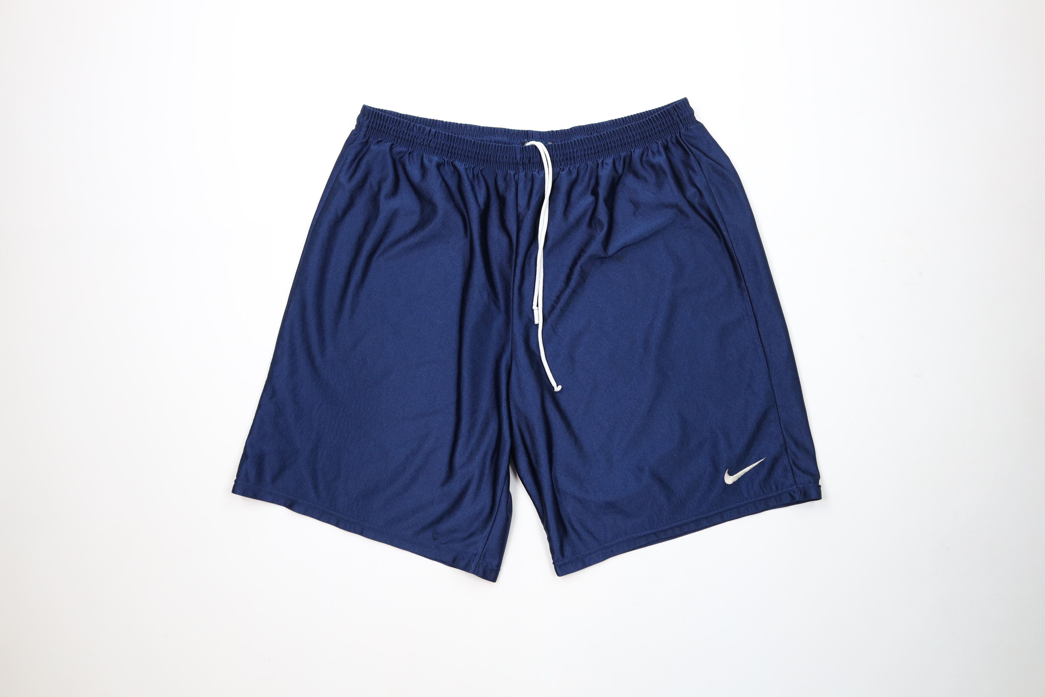Nike × Vintage Vintage 90s Nike Scott Mini Swoosh Gym Shorts Blue USA Size US 36 / EU 52 - 1 Thumbnail