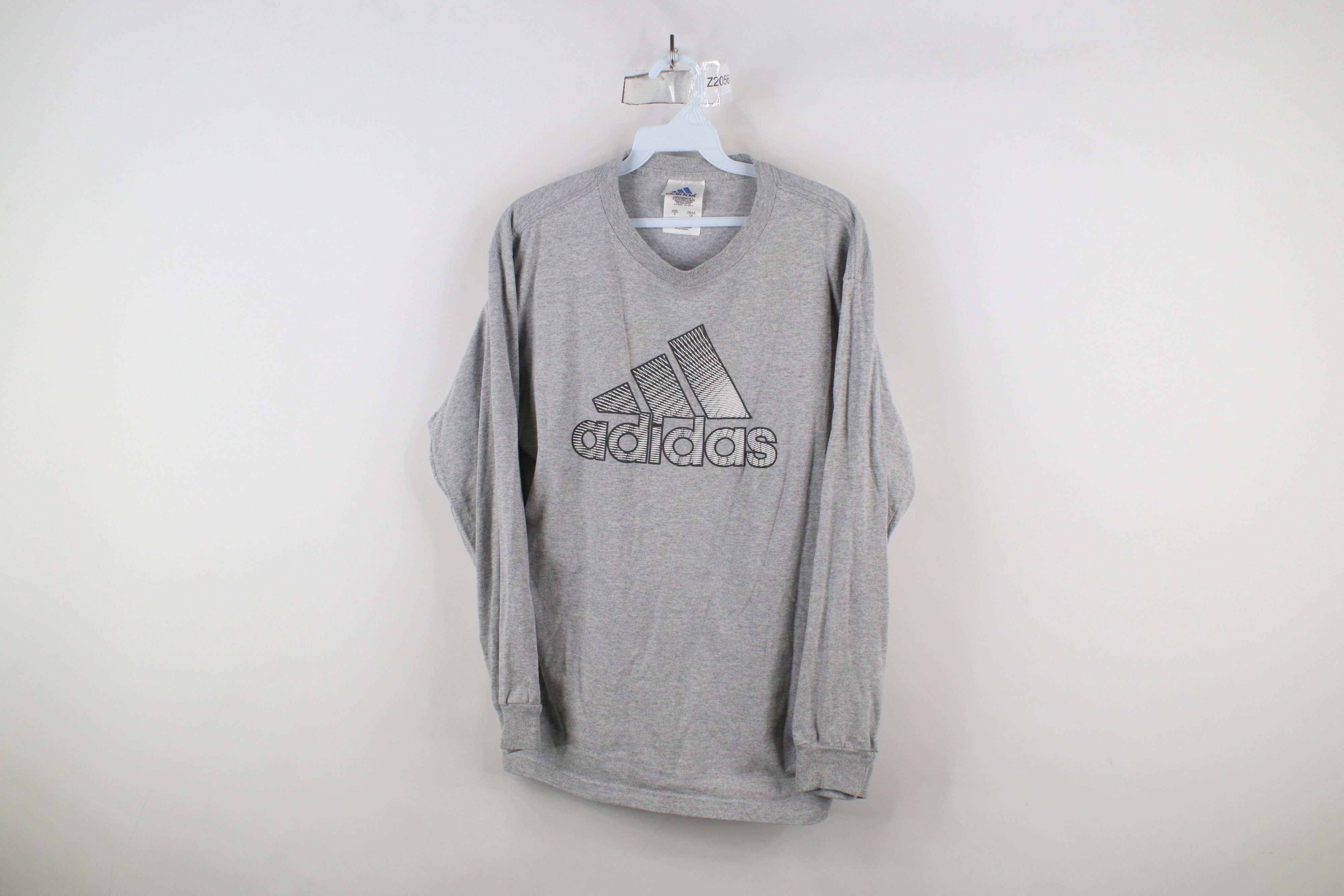 Adidas × Vintage Vintage Adidas Spell Out Big Logo Long Sleeve T-Shirt Gray Size US S / EU 44-46 / 1 - 1 Thumbnail