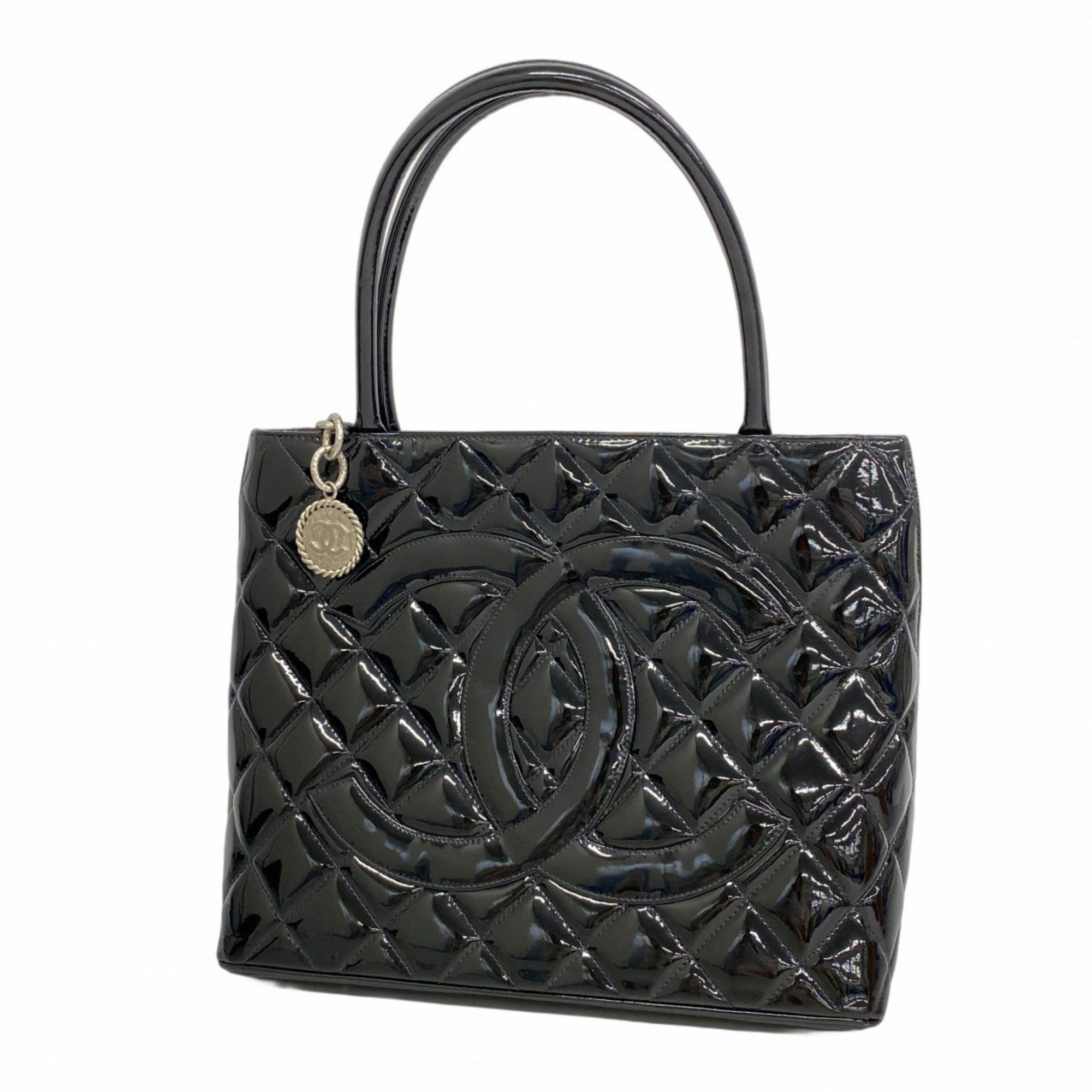 Chanel Tote Bag, Reproduction Tote, Patent Leather, Black, Women's