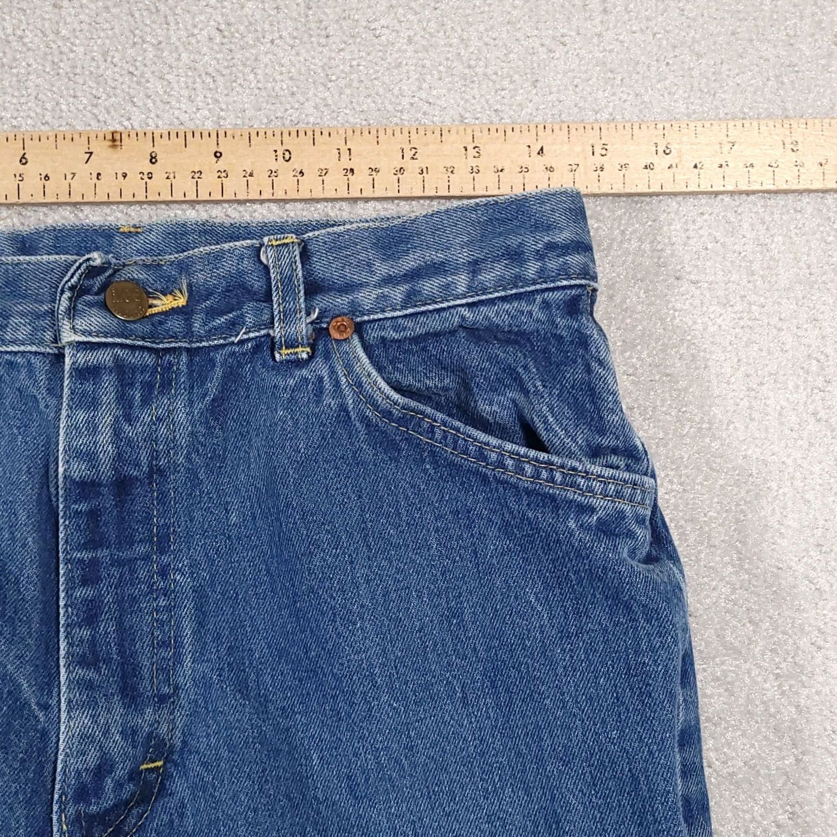 Lee VINTAGE Lee Riders High Rise Denim Jeans Women's 14 Hemmed Short 26.5" USA Made Size 29" - 7 Thumbnail