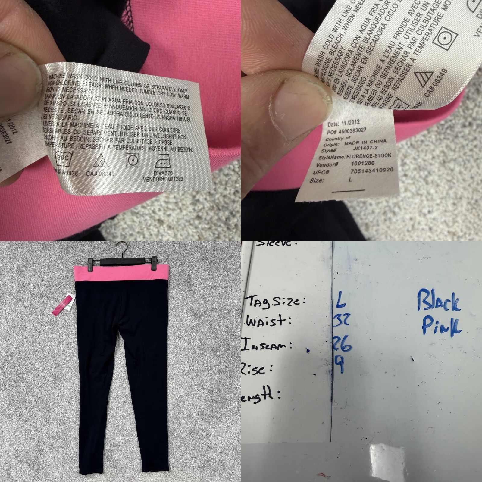 Energie Energie Leggings Juniors L Black Pink Waistband Stretch Athleisure Y2K NWT Size 36" / US 14 / IT 50 - 9 Thumbnail
