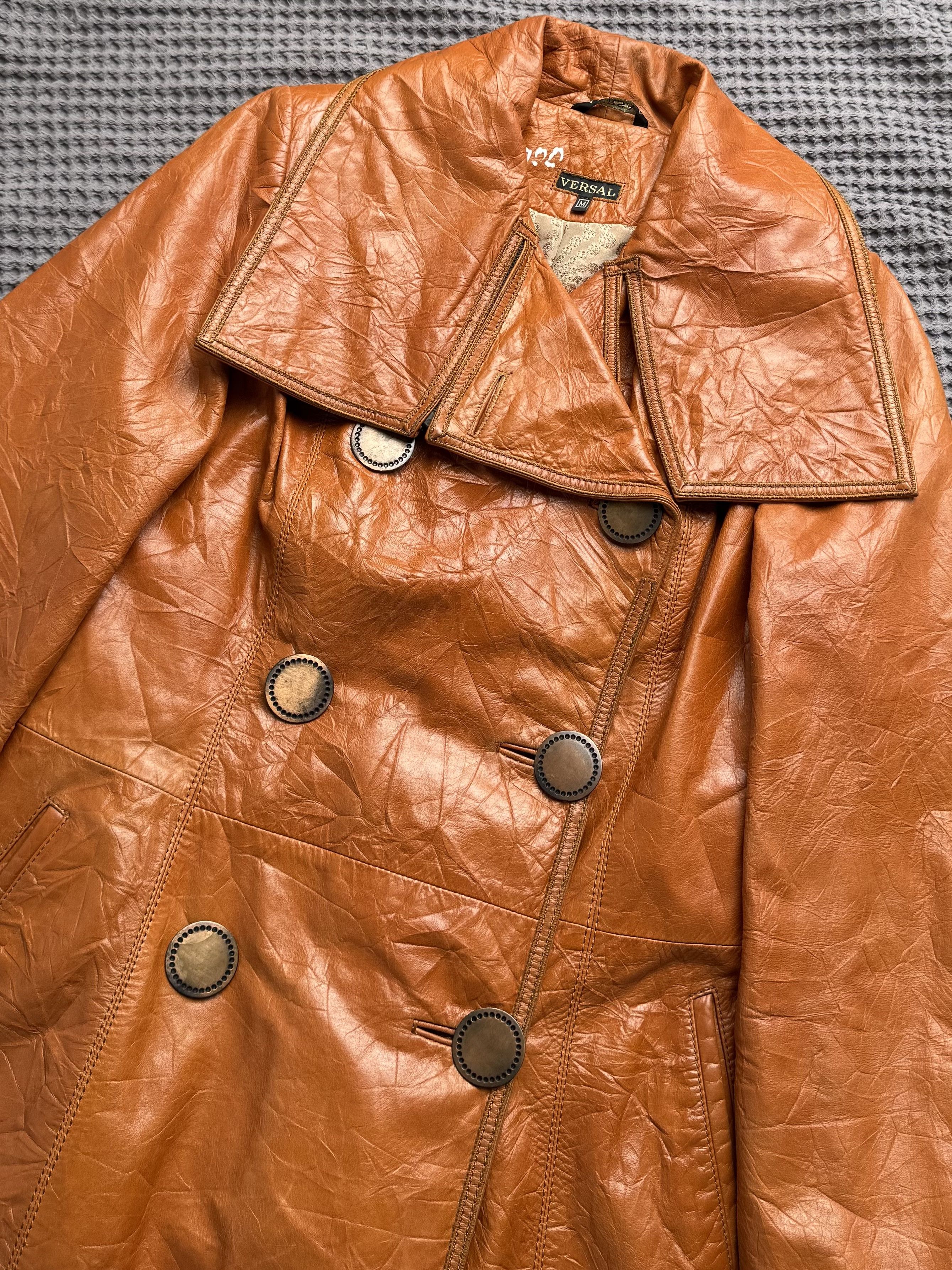 Vintage Vintage Leather Coat Double Breasted Jacket Retro Mod Trench Size M / US 6-8 / IT 42-44 - 6 Thumbnail