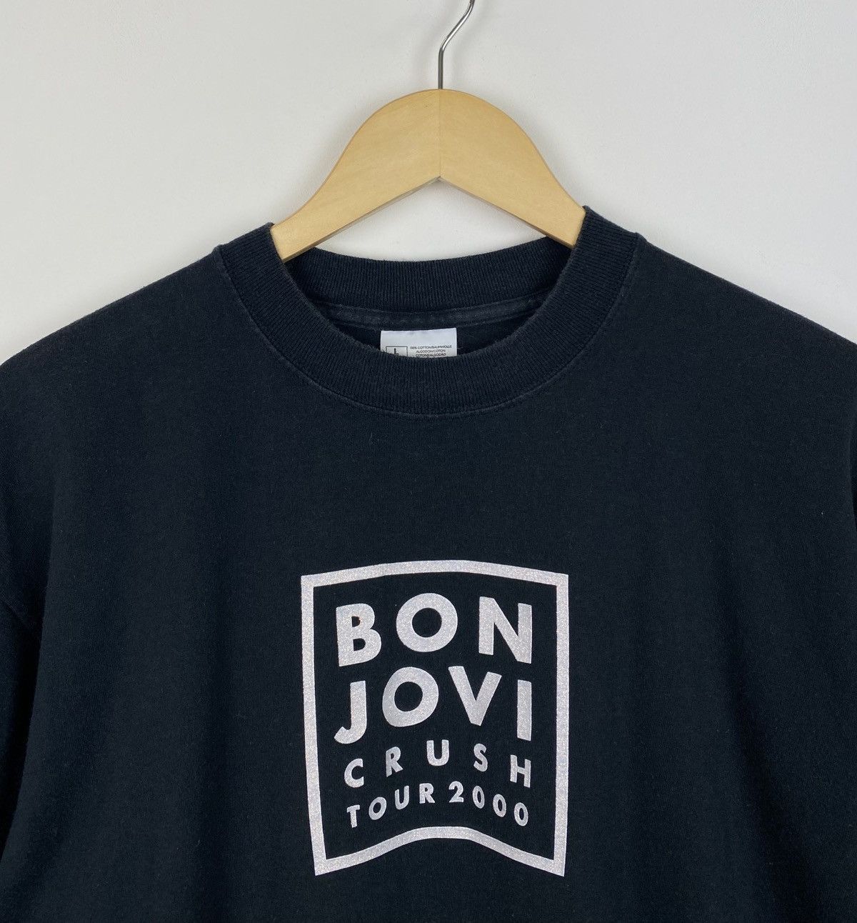 Band Tees Vintage Bon Jovi Crush Tour 2000 Rock Band T-Shirt Black Y2K Size US L / EU 52-54 / 3 - 3 Thumbnail