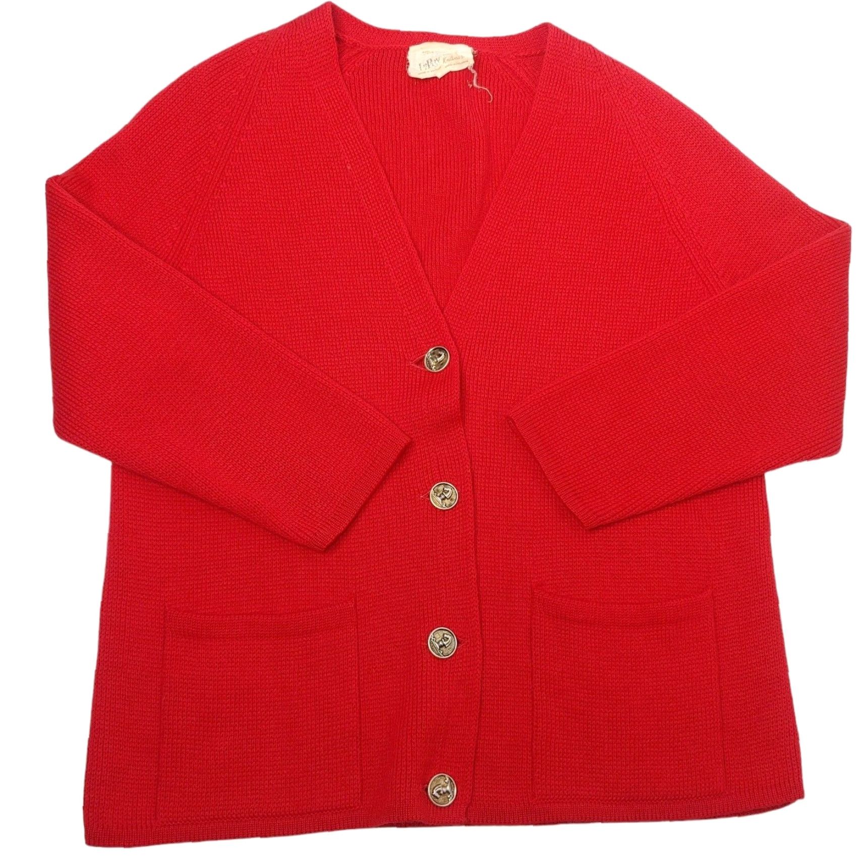 Vintage VINTAGE LeRoy Knitwear Cardigan Sweater S Red Virgin Wool Cardigan V Neck Button Women Winter Fall Spring Grannycore Size S / US 4 / IT 40 - 5 Thumbnail