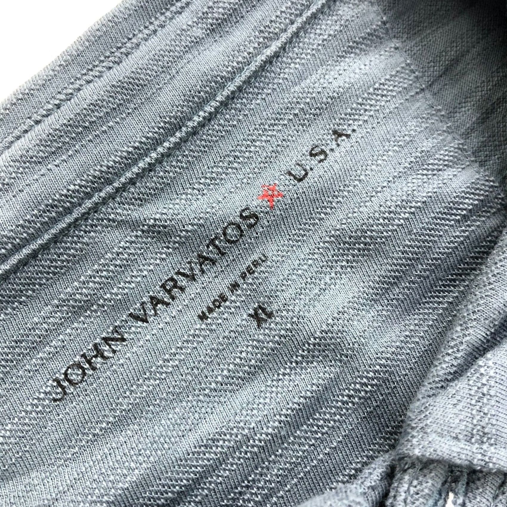 John Varvatos VINTAGE John Varvatos XL Gray SS Stretch Button Polo Striped Casual Shirt Size US XL / EU 56 / 4 - 6 Thumbnail