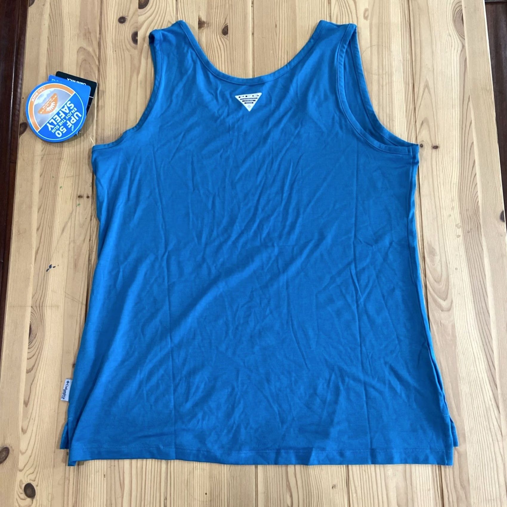 Vintage Columbia Slack Water Knit Tank II Womens Medium Blue Shirt UPF 50 Omni-Shade Tank Women M Blue UV Protection Hiking Walking Shirt Size M / US 6-8 / IT 42-44 - 2 Thumbnail