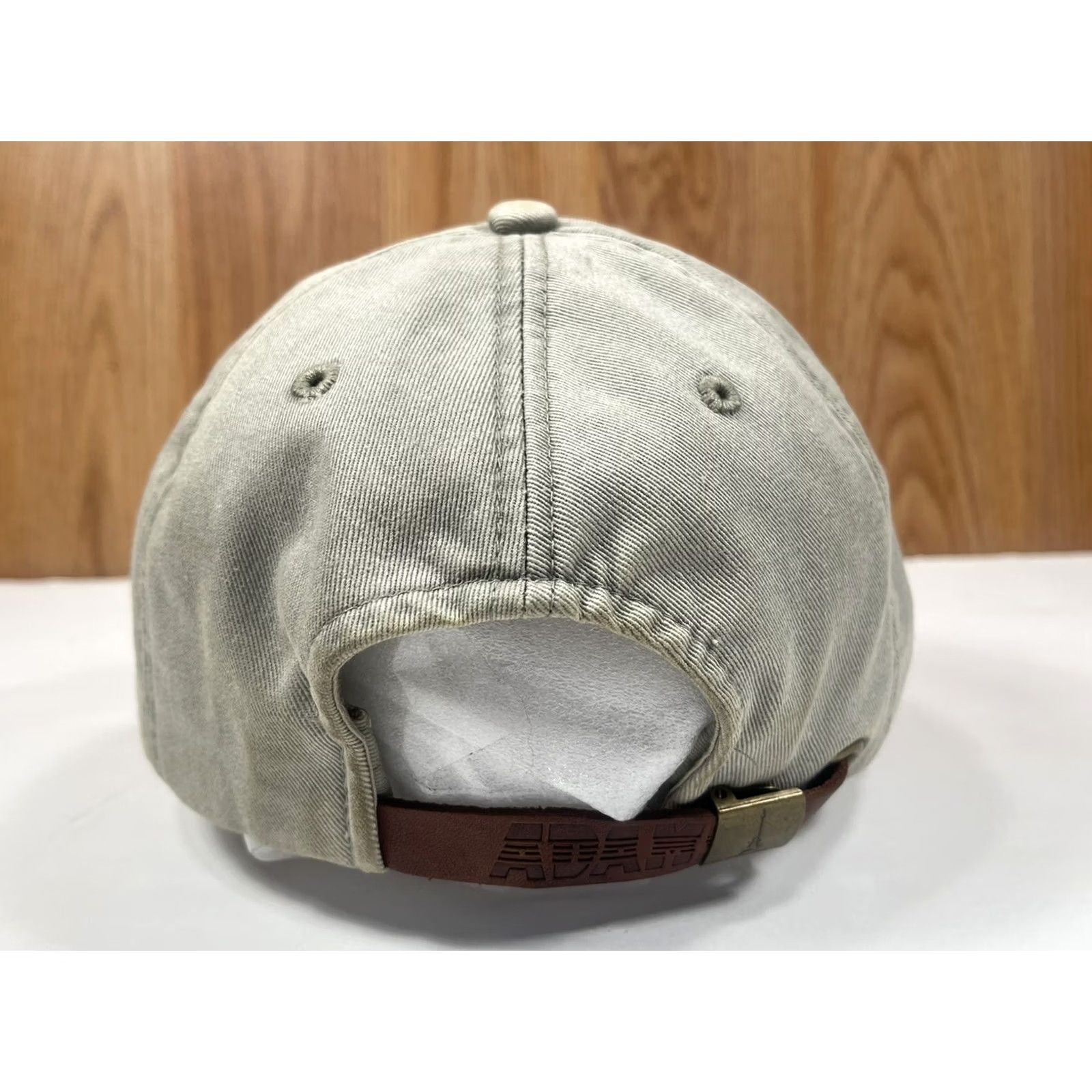 Vintage Adams Building Contractors ABC Leather StrapBack Hat Cap Adjustable Beige Adams Size ONE SIZE - 5 Thumbnail