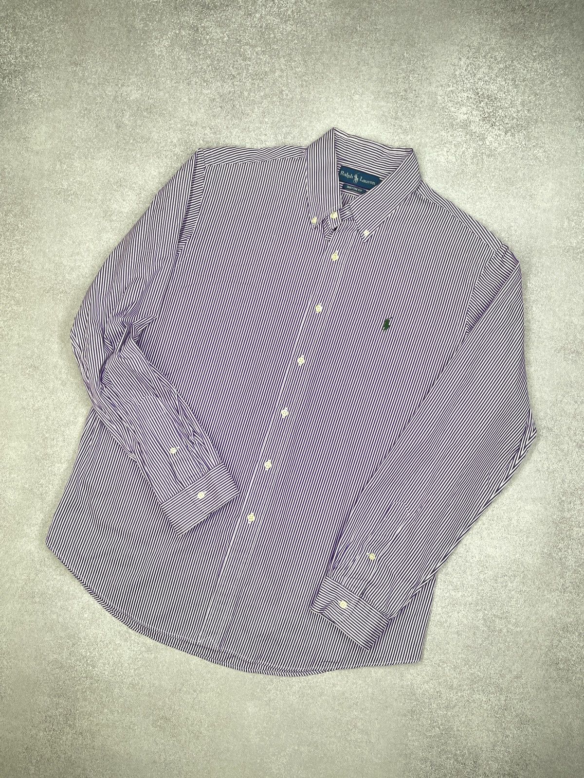 Polo Ralph Lauren Vintage Polo Ralph Lauren Striped Shirt Purple Y2K Rugby RRL Size US XL / EU 56 / 4 - 1 Thumbnail