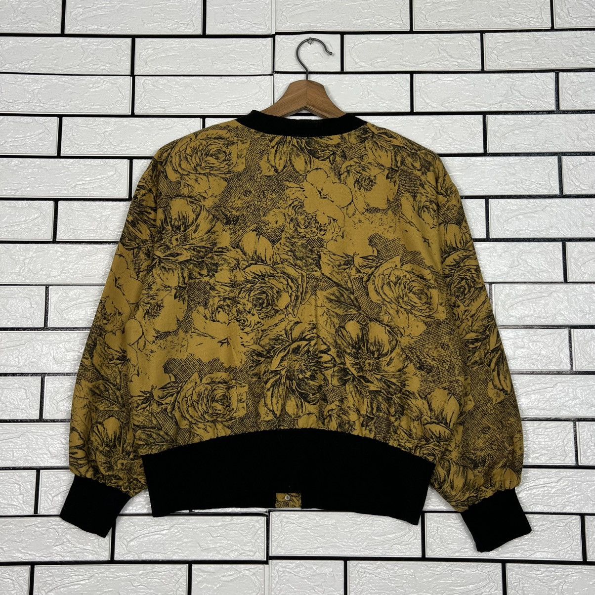 Japanese Brand Vintage Art Florals Print Wool Silk Button Jacket #4115-C187 Size M / US 6-8 / IT 42-44 - 17 Thumbnail