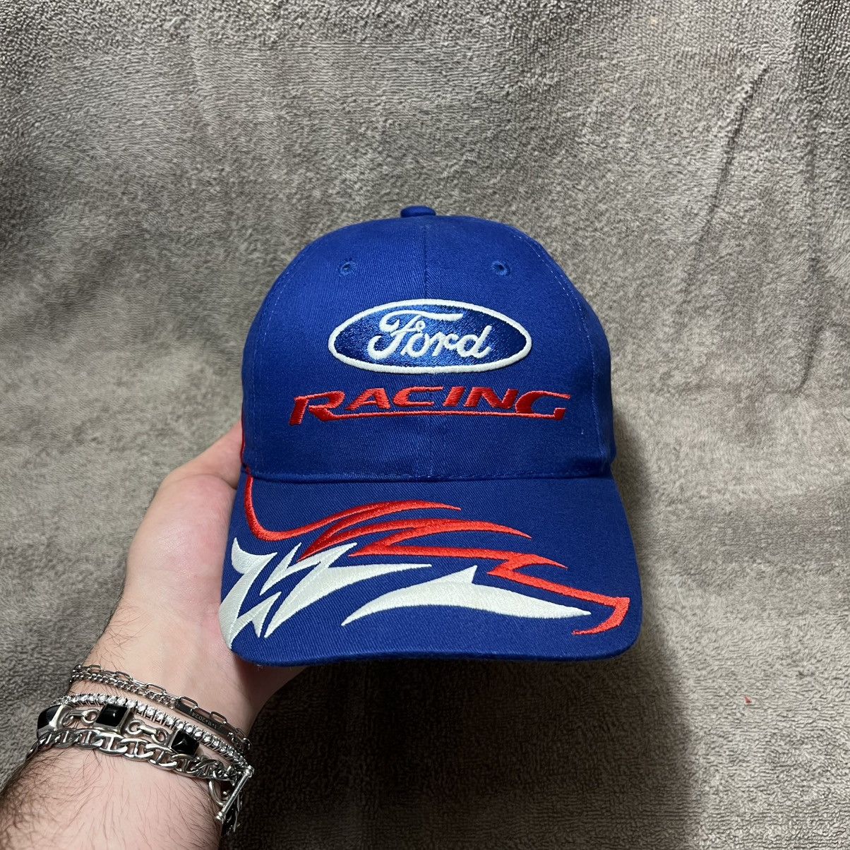Ford × Vintage Vintage Y2K Ford Racing Strap Back Hat Tribal Grunge NASCAR Size ONE SIZE - 2 Thumbnail