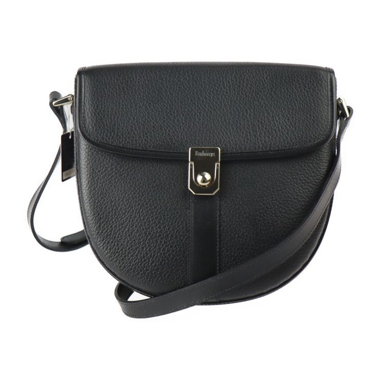 Burberry Shoulder Bag Gold Hardware Pochette Leather Black