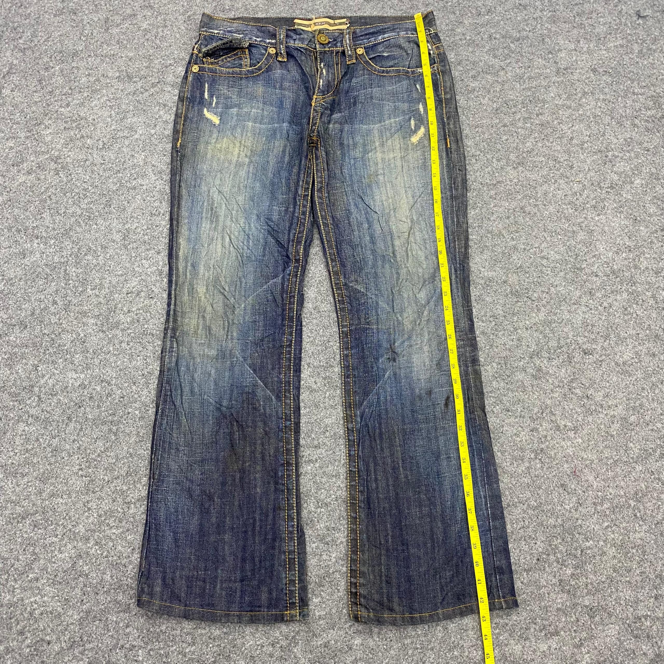 If Six Was Nine Vintage Kentucky Distressed Flare Denim Size US 34 / EU 50 - 2 Thumbnail